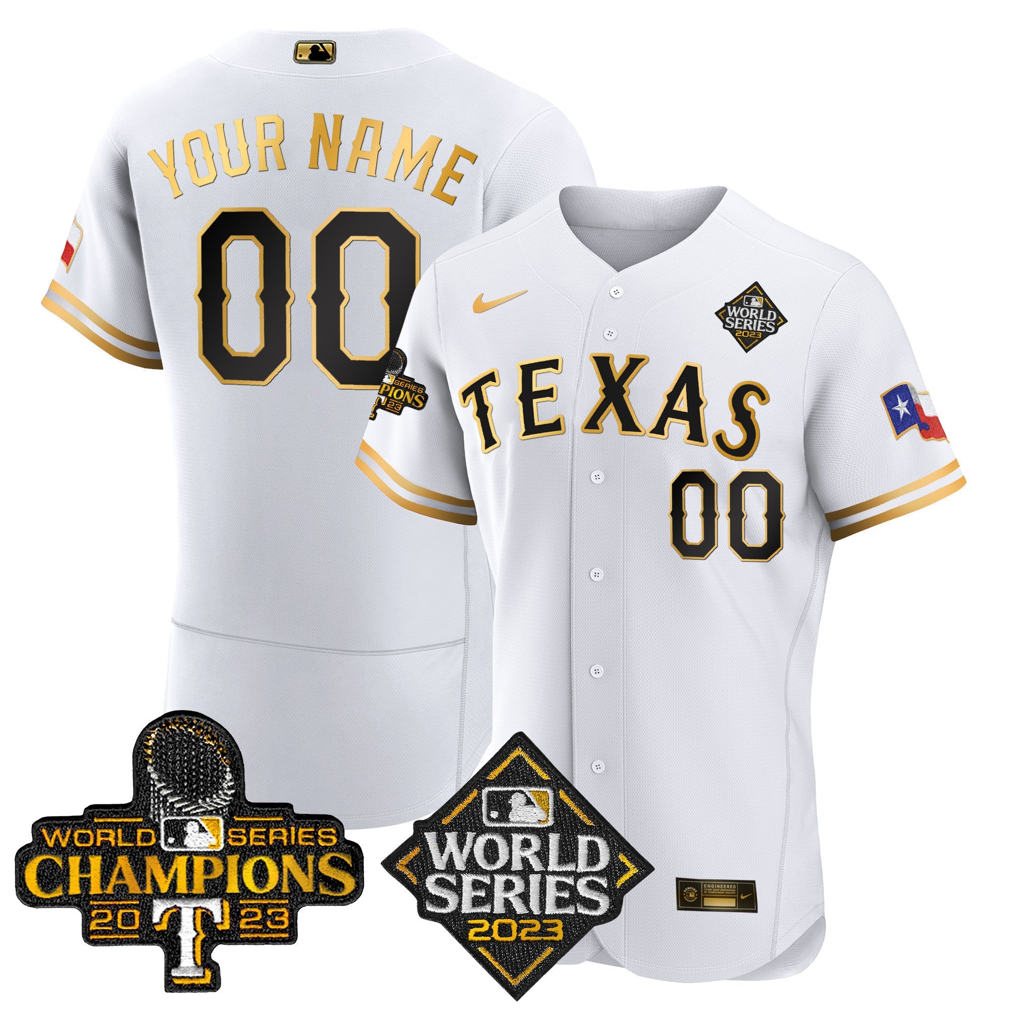 Texas 2023 World Series Champions Flex Base Custom Jersey V4