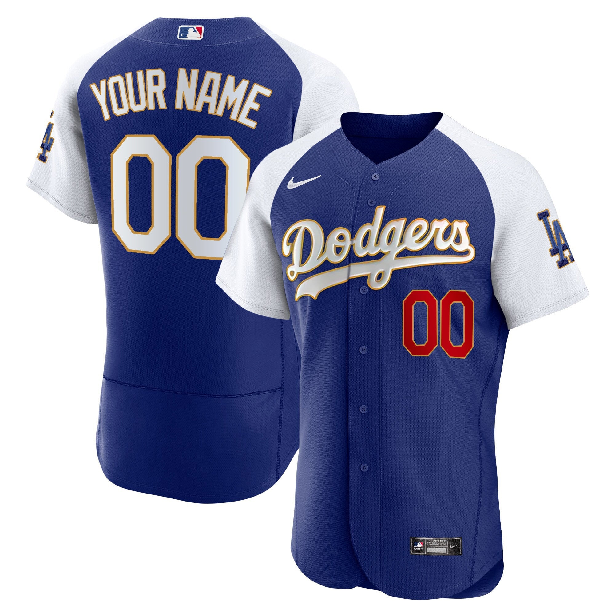 Los Angeles Gold Trim Flex Base Custom Jersey