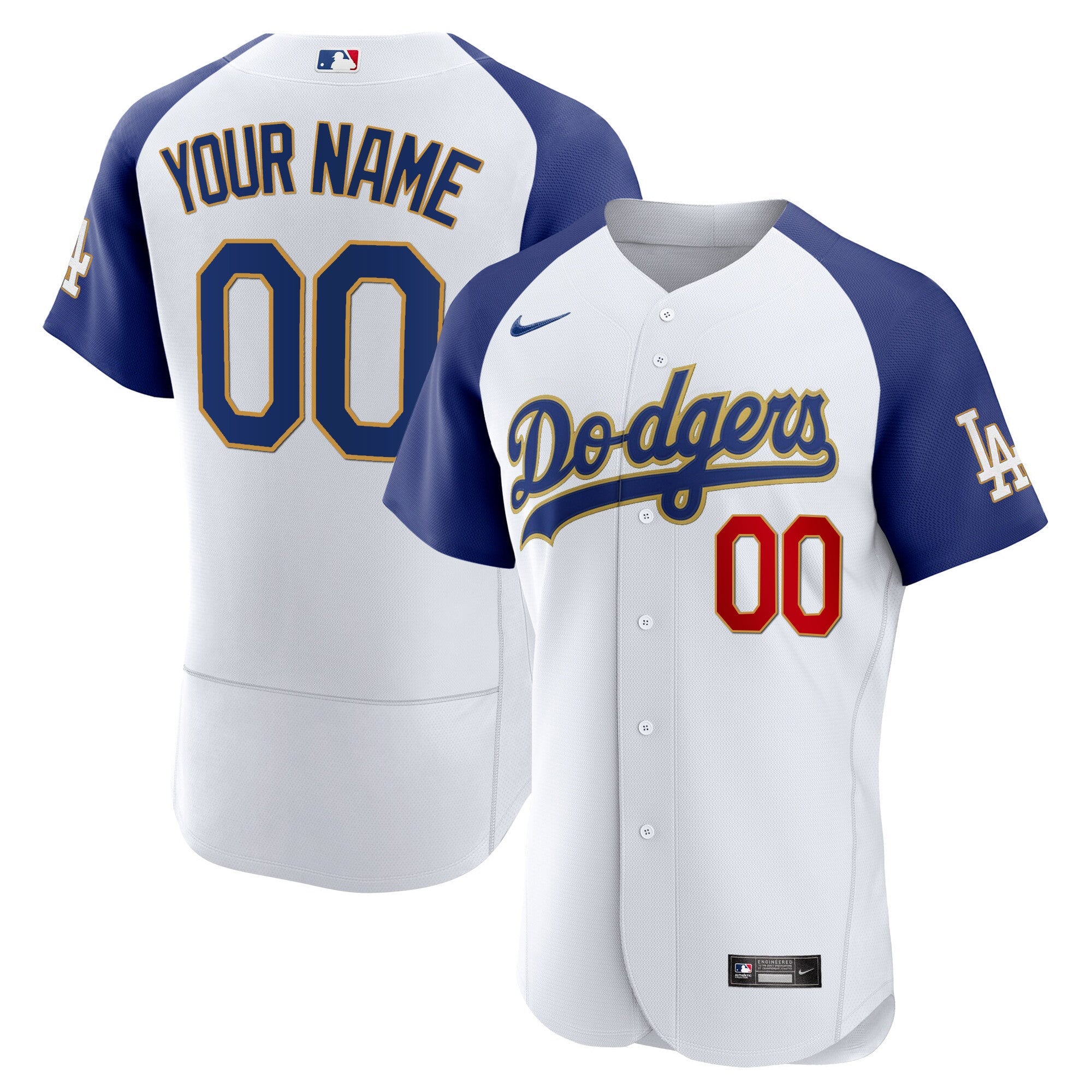 Los Angeles Gold Trim Flex Base Custom Jersey