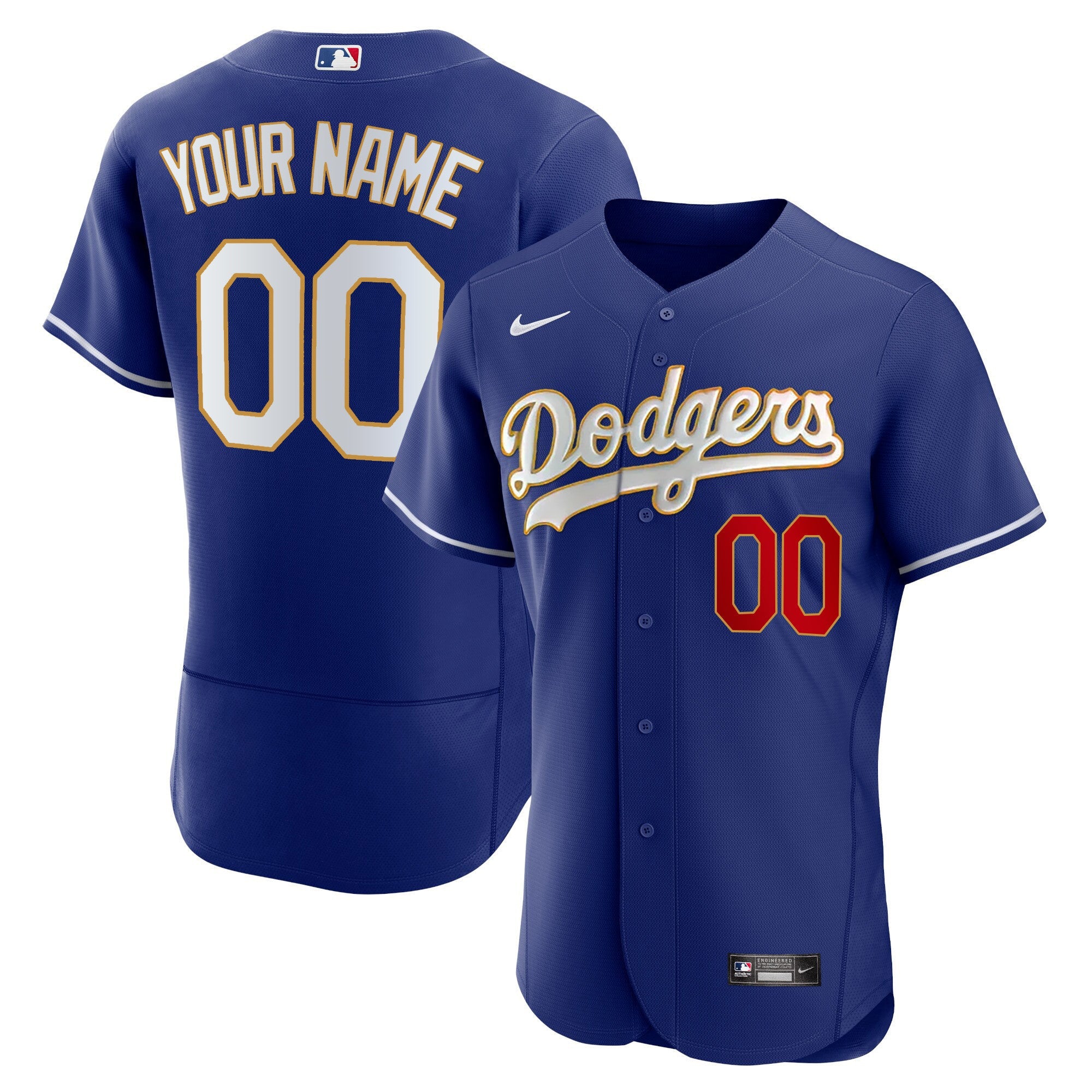 Los Angeles Gold Trim Flex Base Custom Jersey