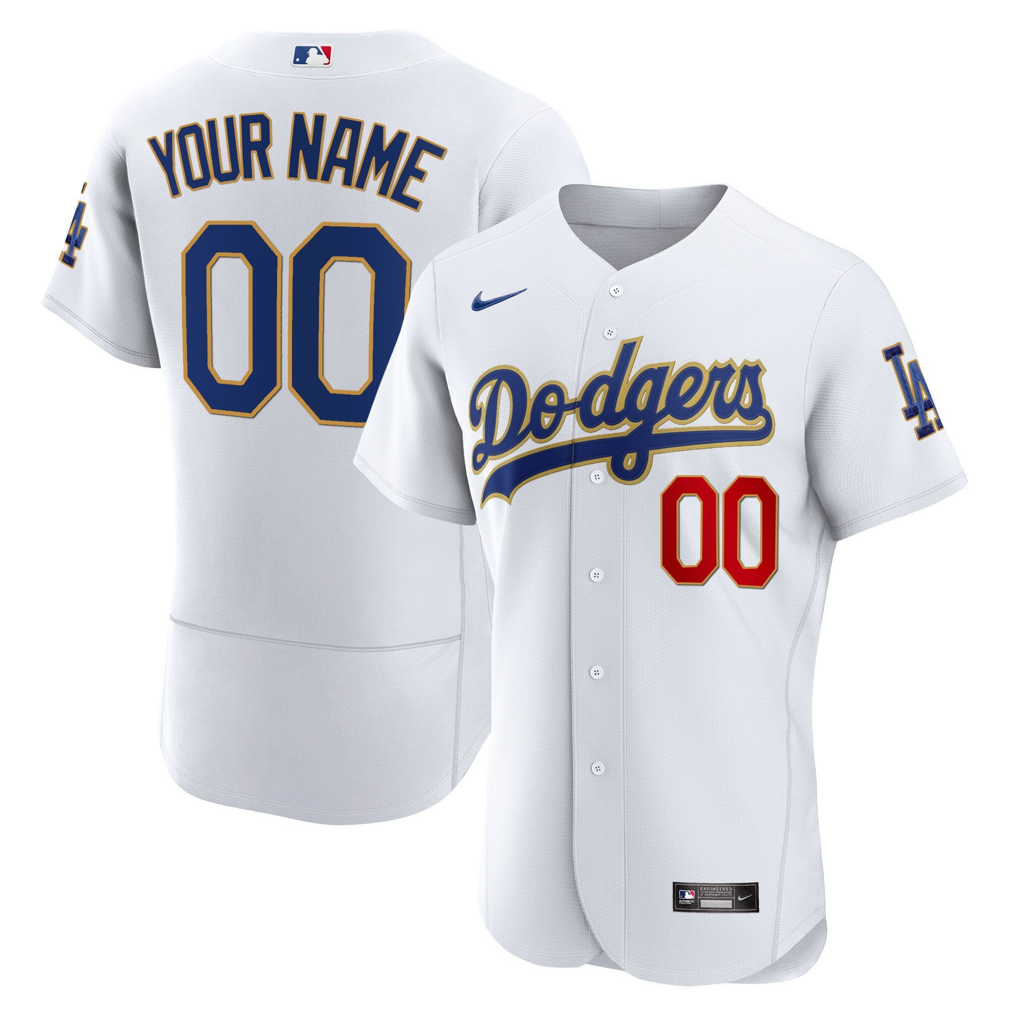 Los Angeles Gold Trim Flex Base Custom Jersey