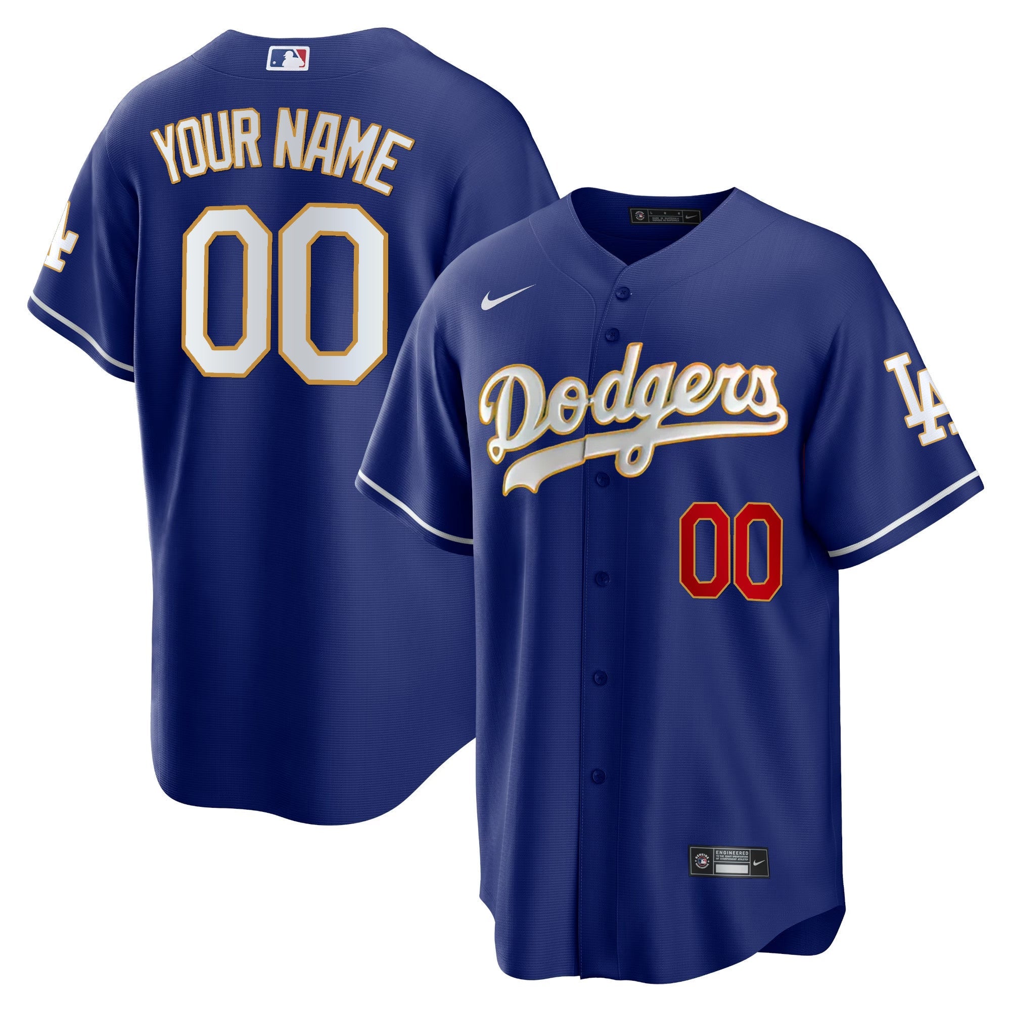 Los Angeles Gold Trim Cool Base Custom Jersey