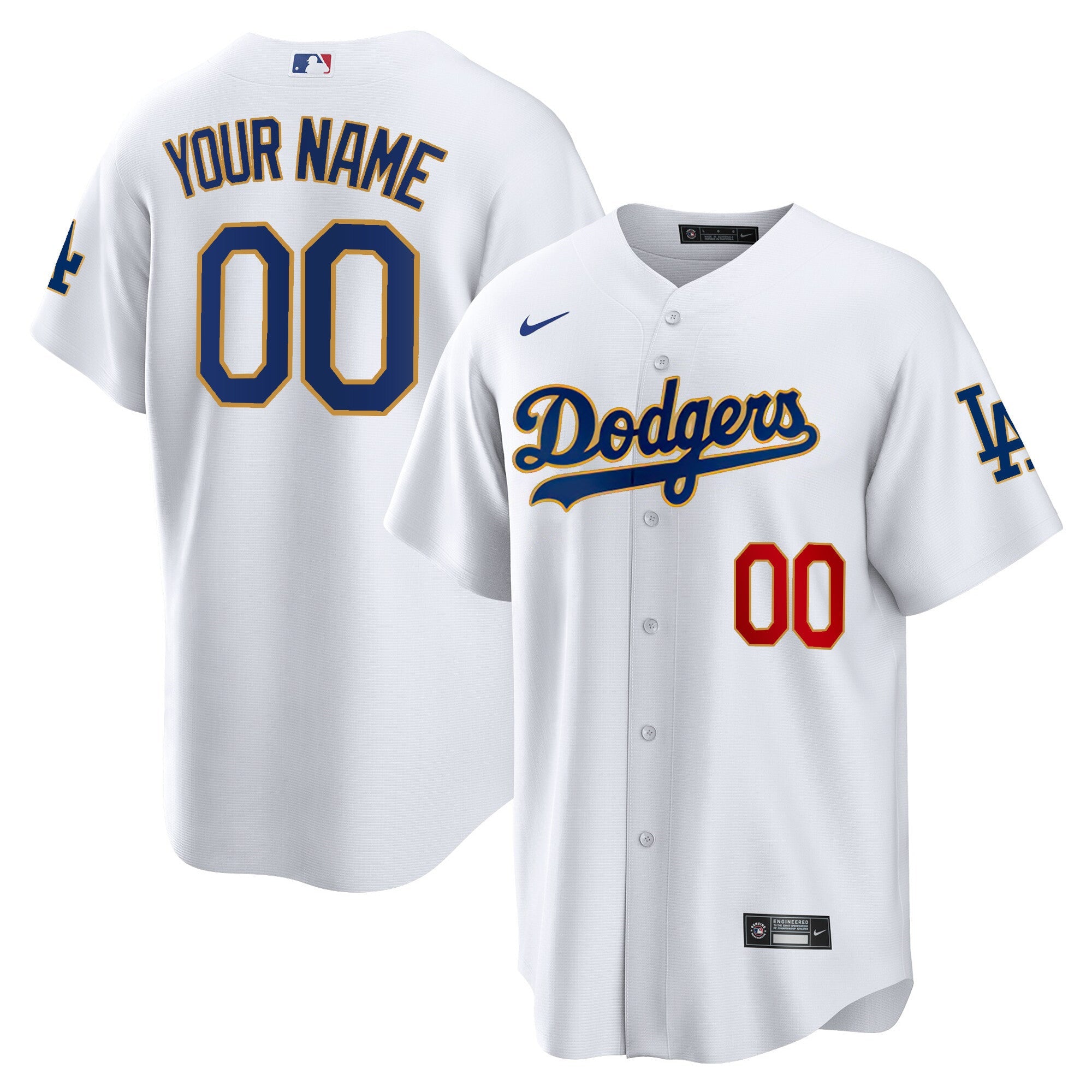 Los Angeles Gold Trim Cool Base Custom Jersey