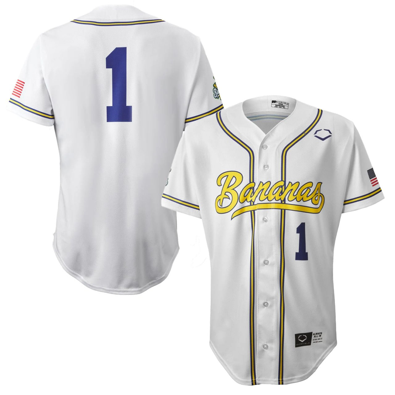 Bananas White Baseball Jersey