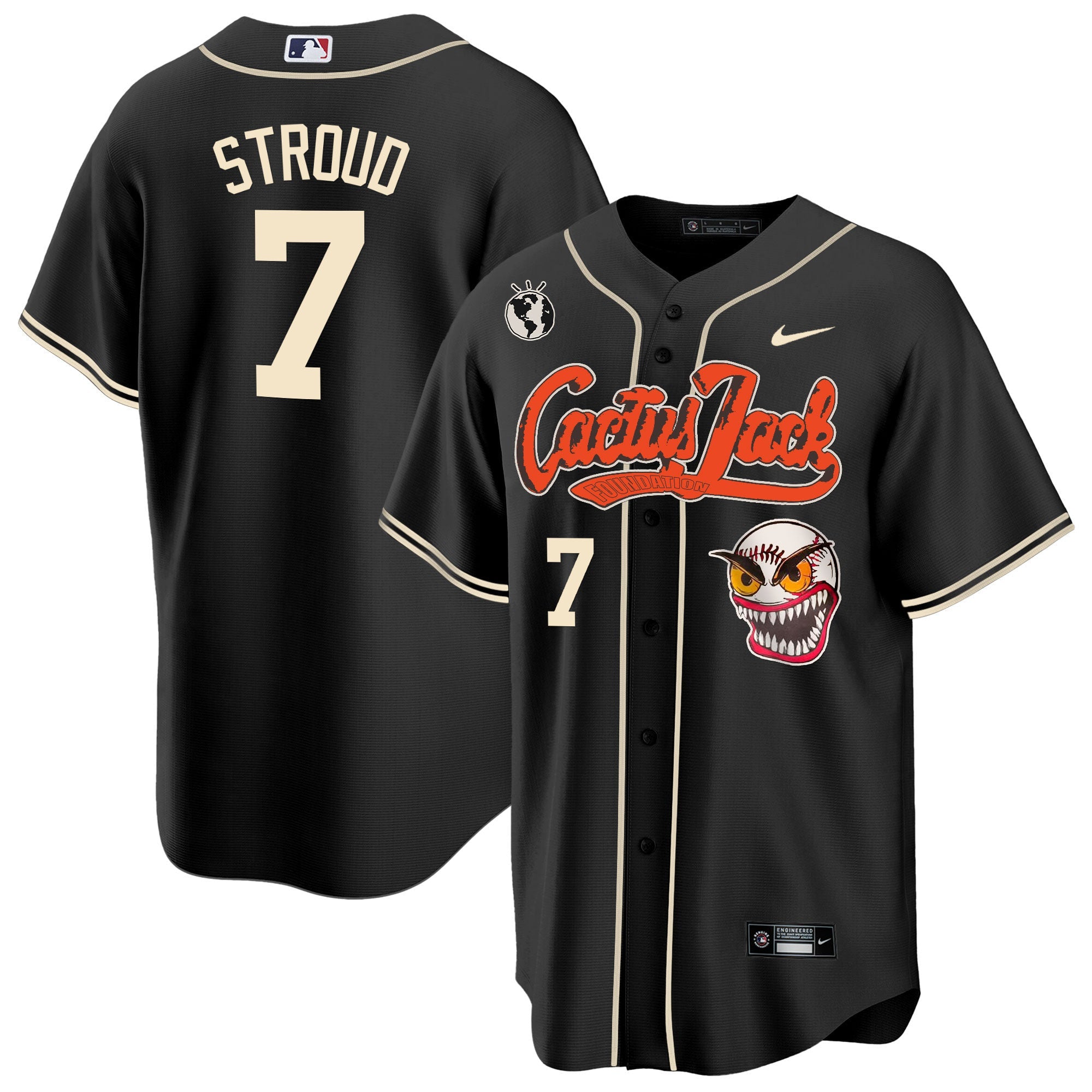 Men’s Houston Cactus Jack Cool Base Jersey – Stitched