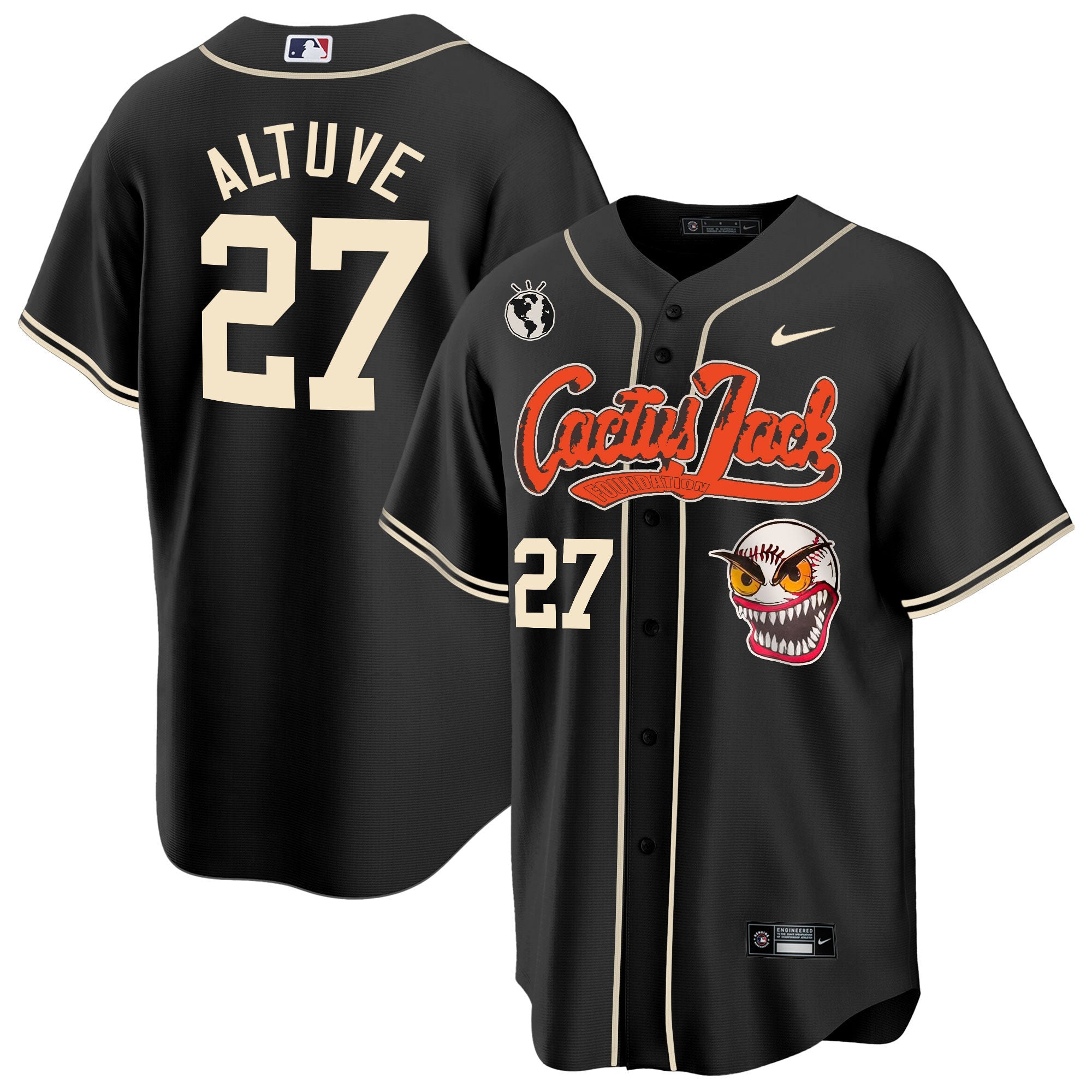 Men’s Houston Cactus Jack Cool Base Jersey – Stitched