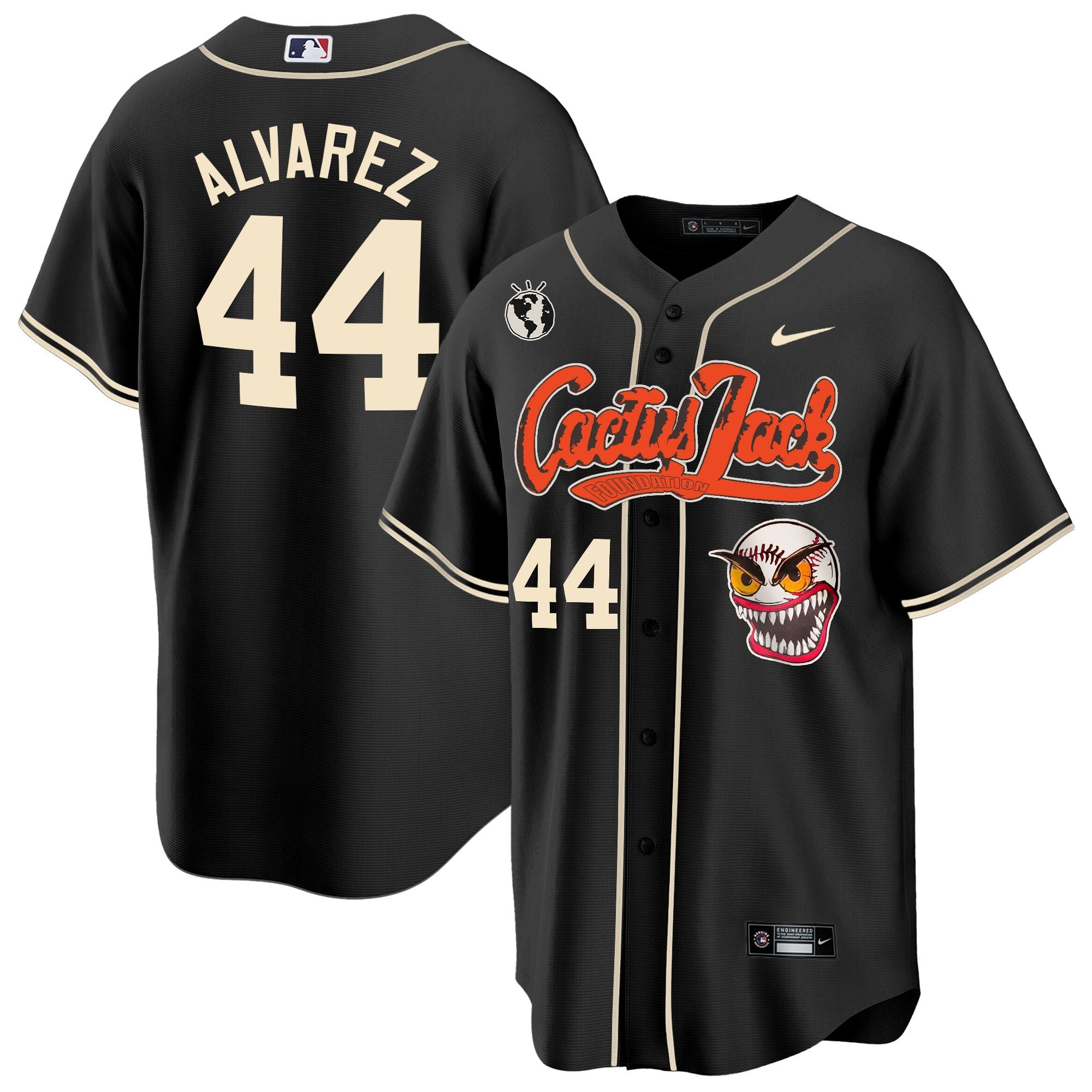 Men’s Houston Cactus Jack Cool Base Jersey – Stitched