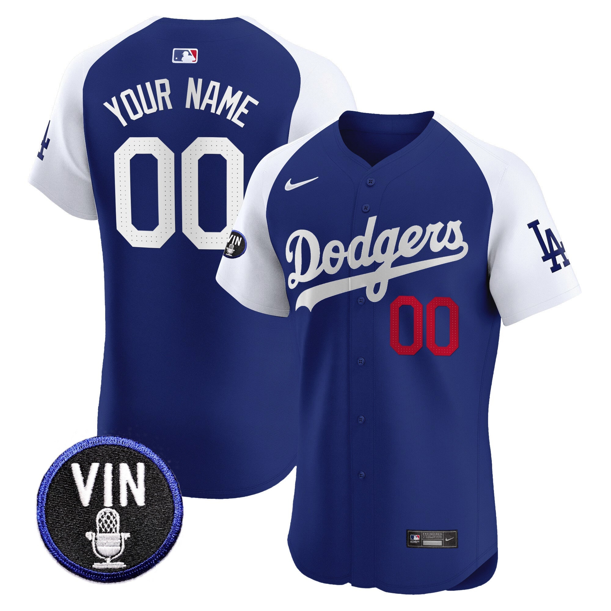 Vin Scully Patch Vapor Premier Elite Custom Jersey