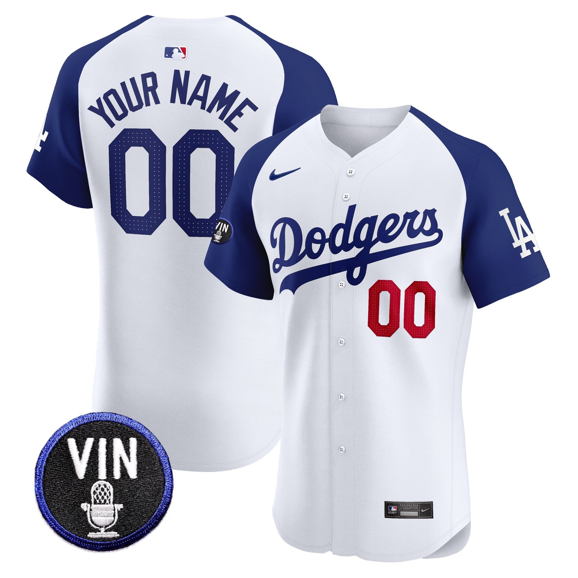 Vin Scully Patch Vapor Premier Elite Custom Jersey