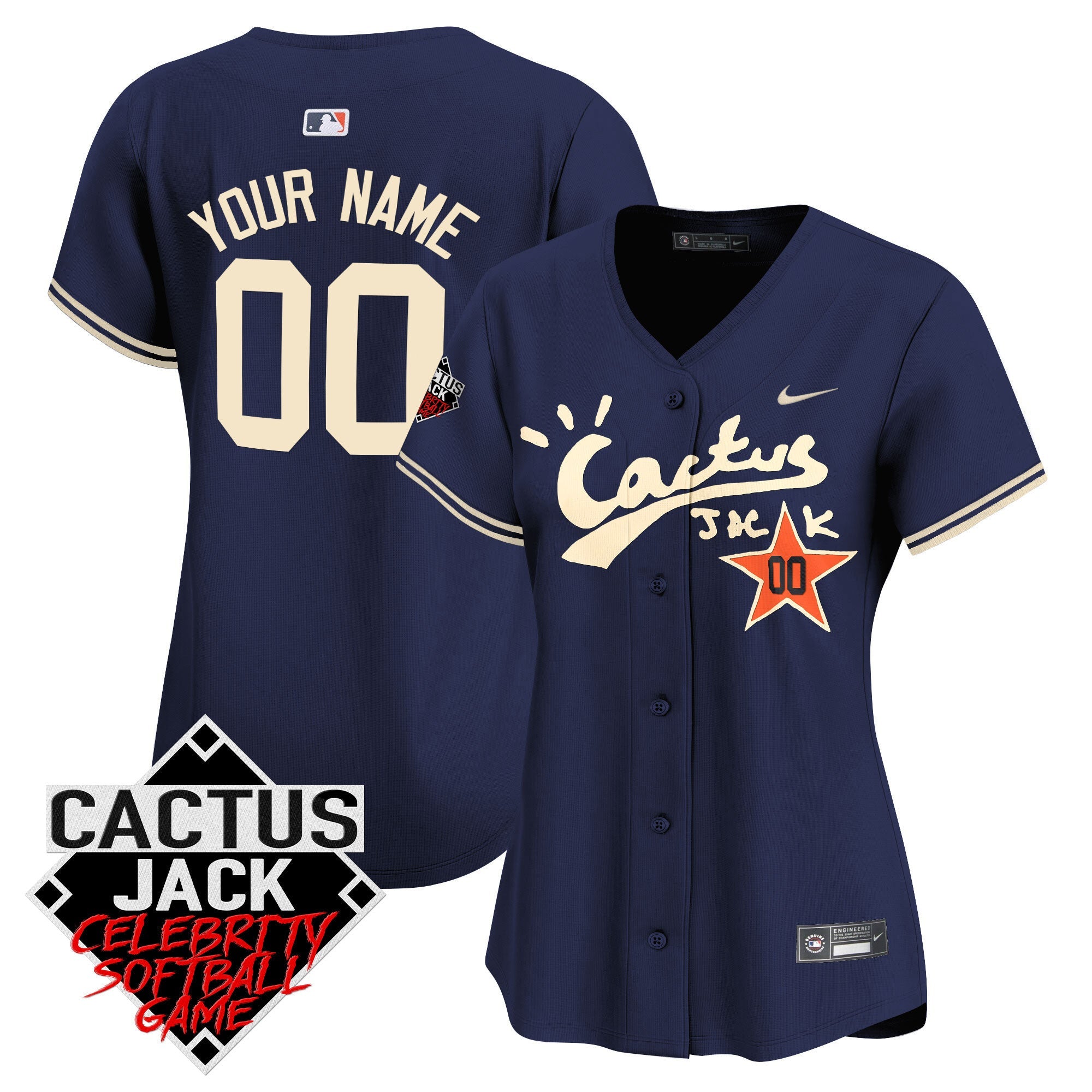 Cactus Jack Celebrity Softball Game Patch Vapor Premier Limited Custom Jersey V2 – Stitched