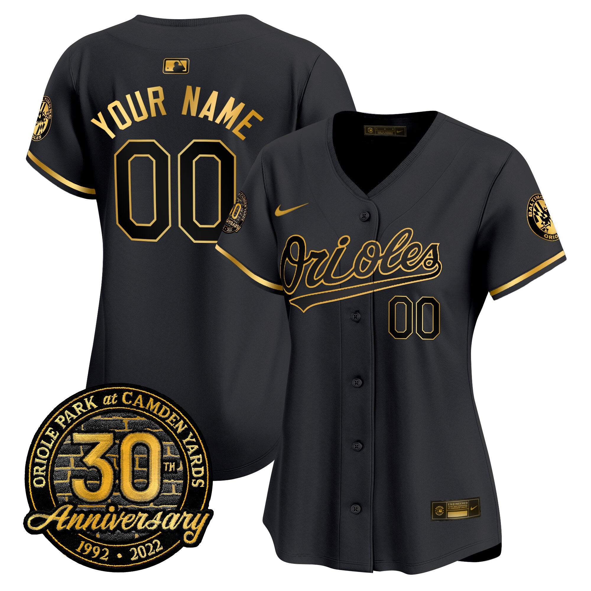 Camden Yards 30th Anniversary Patch Vapor Premier Limited Custom Jersey