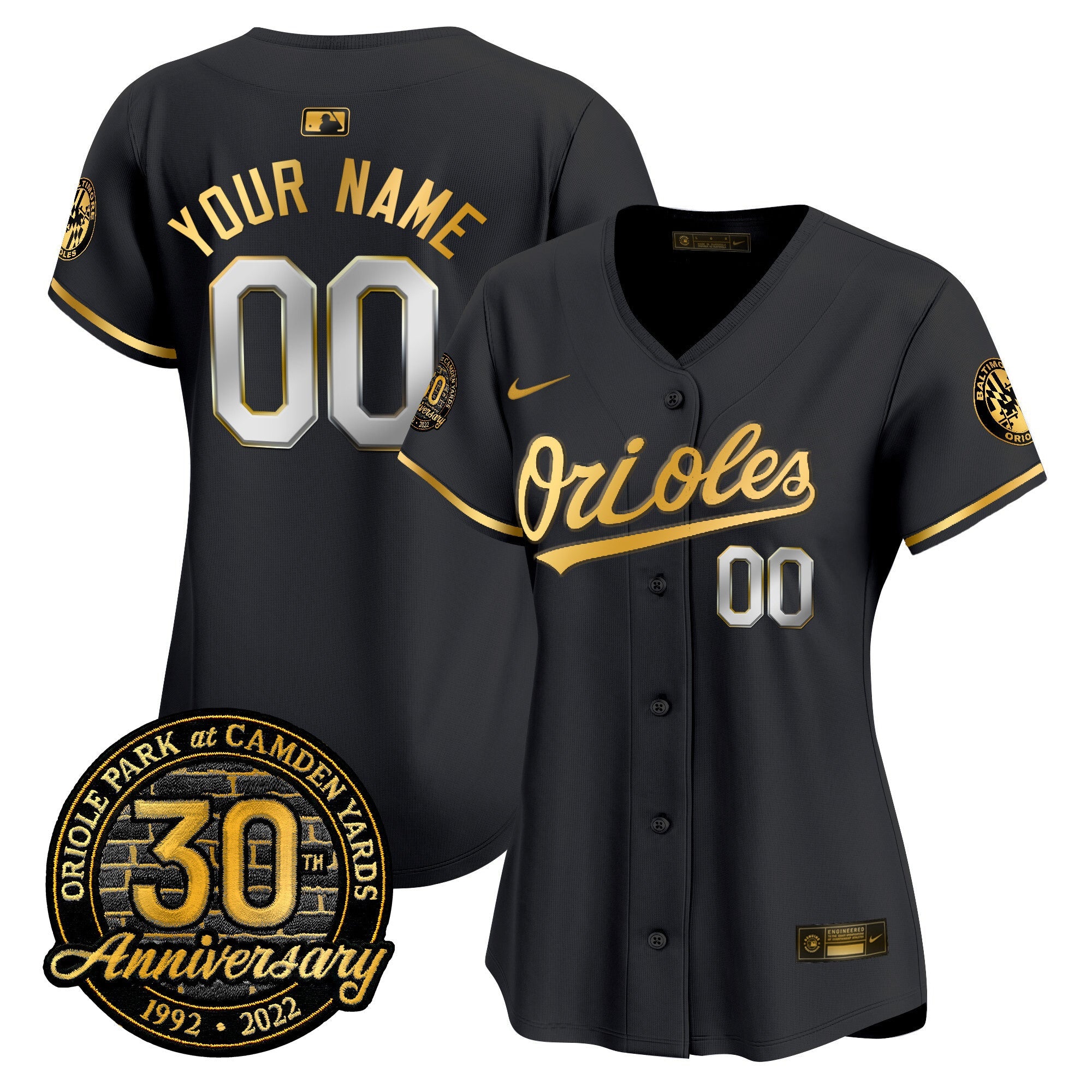 Camden Yards 30th Anniversary Patch Vapor Premier Limited Custom Jersey