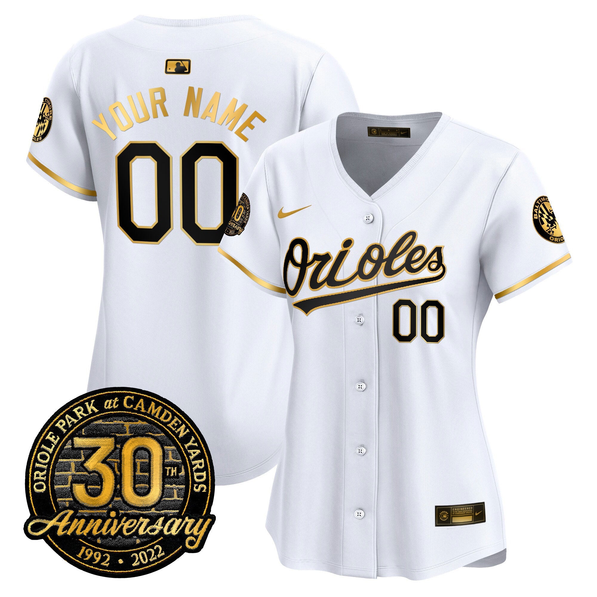 Camden Yards 30th Anniversary Patch Vapor Premier Limited Custom Jersey