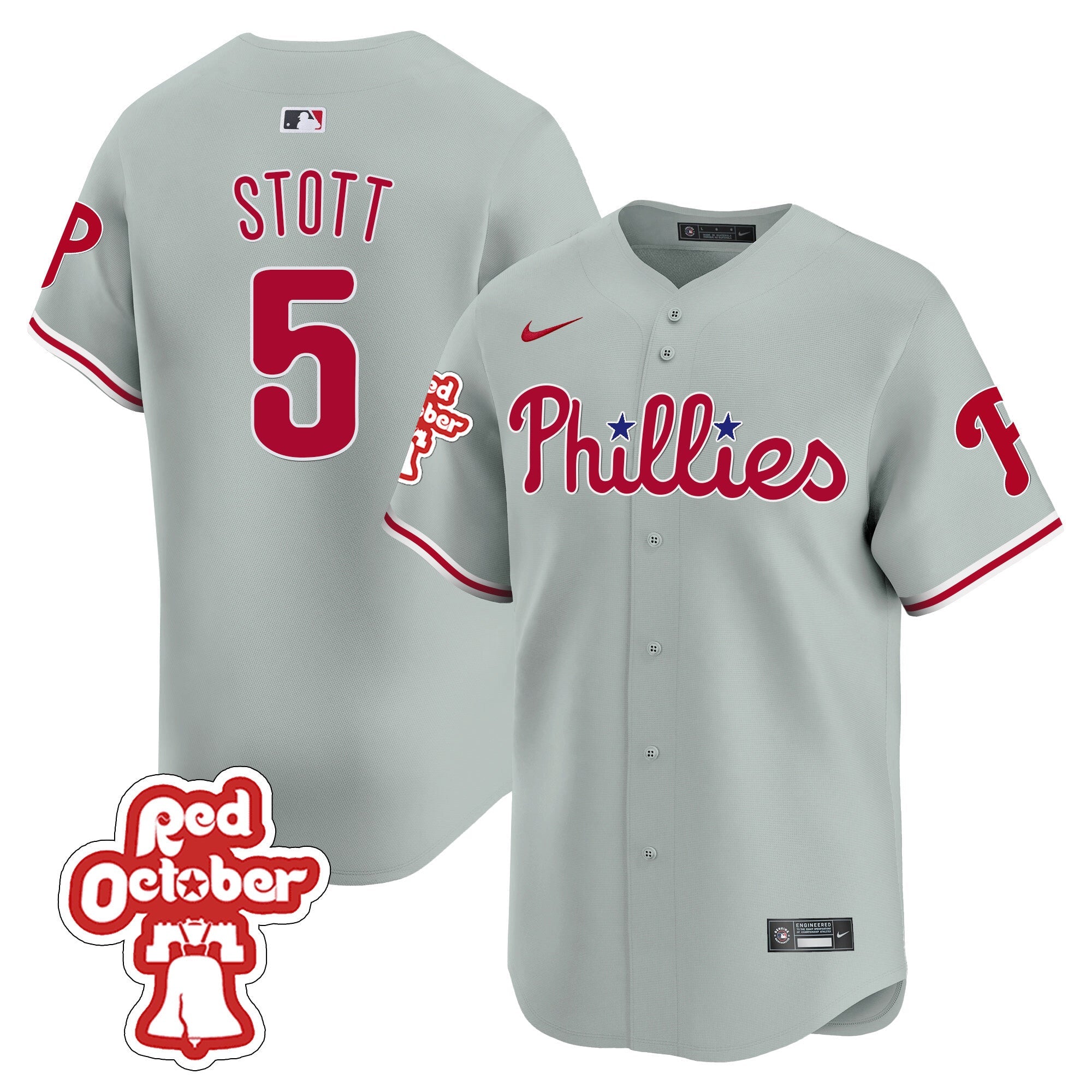Men’s Red Octorber Patch Vapor Premier Limited Jersey