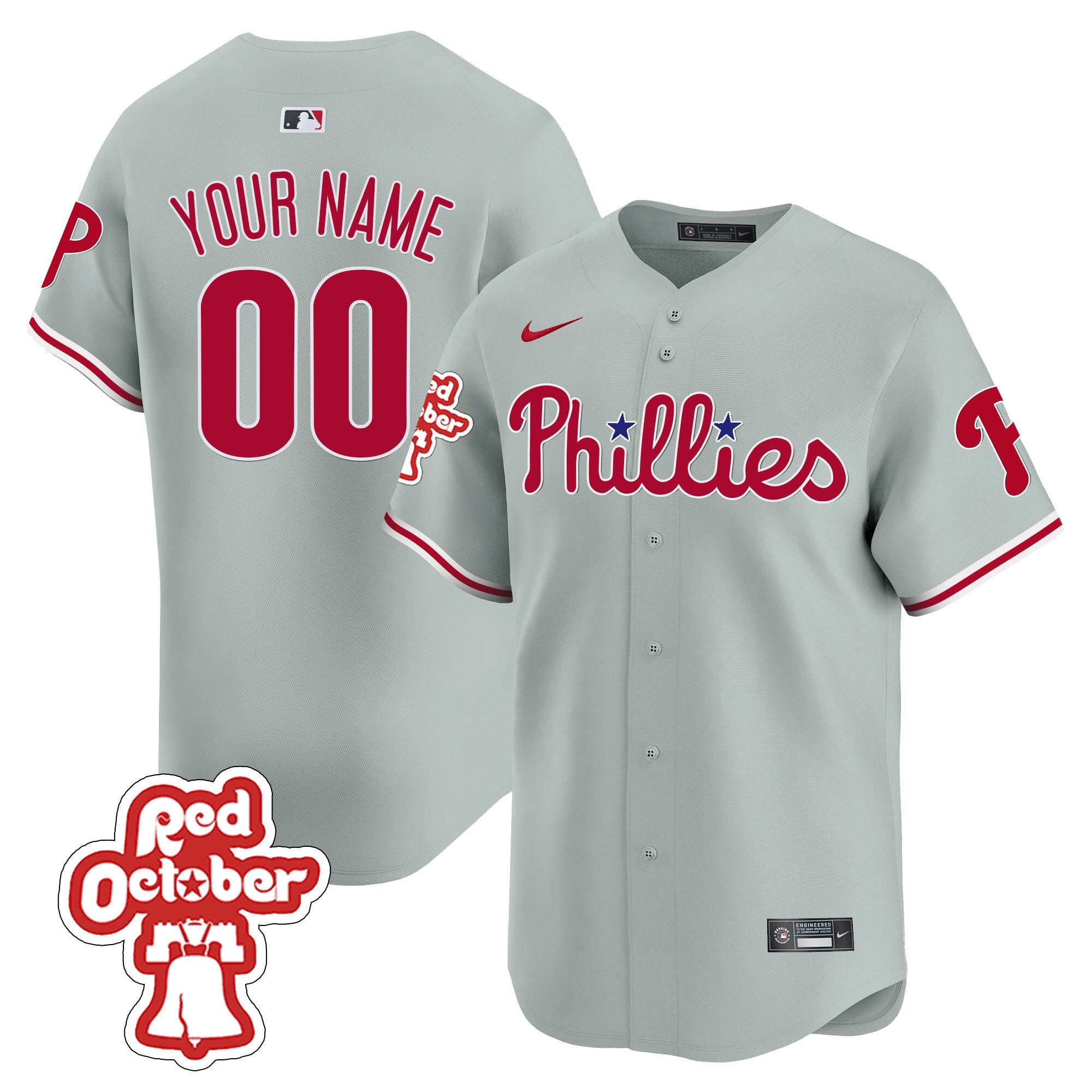 Red Octorber Patch Vapor Premier Limited Custom Jersey