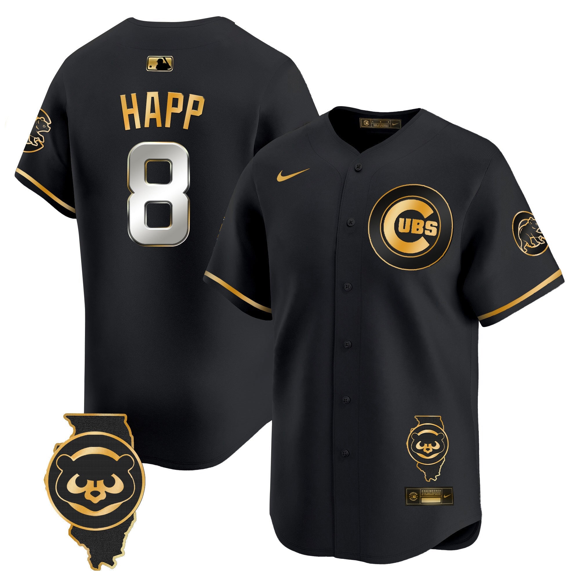 Men’s Chicago Illinois Patch Vapor Premier Limited Jersey V2