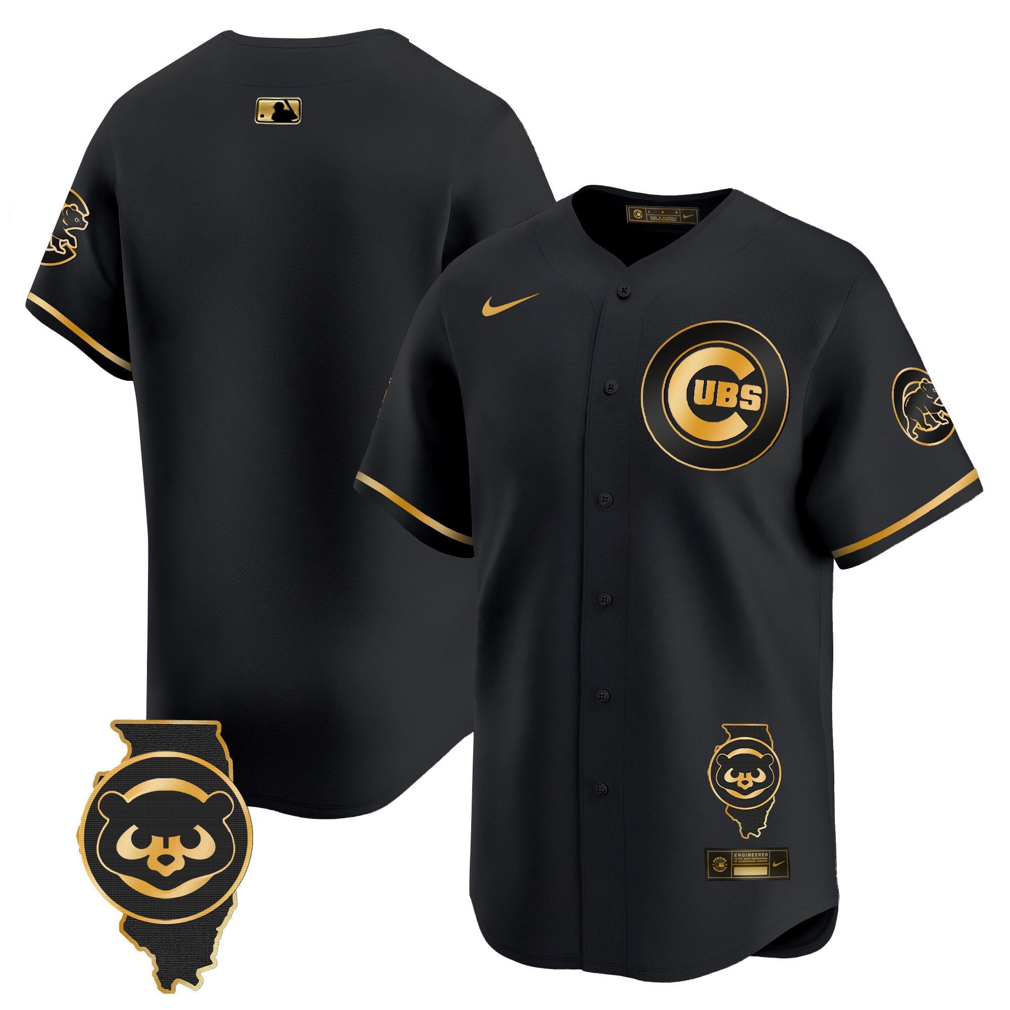 Men’s Chicago Illinois Patch Vapor Premier Limited Jersey V2