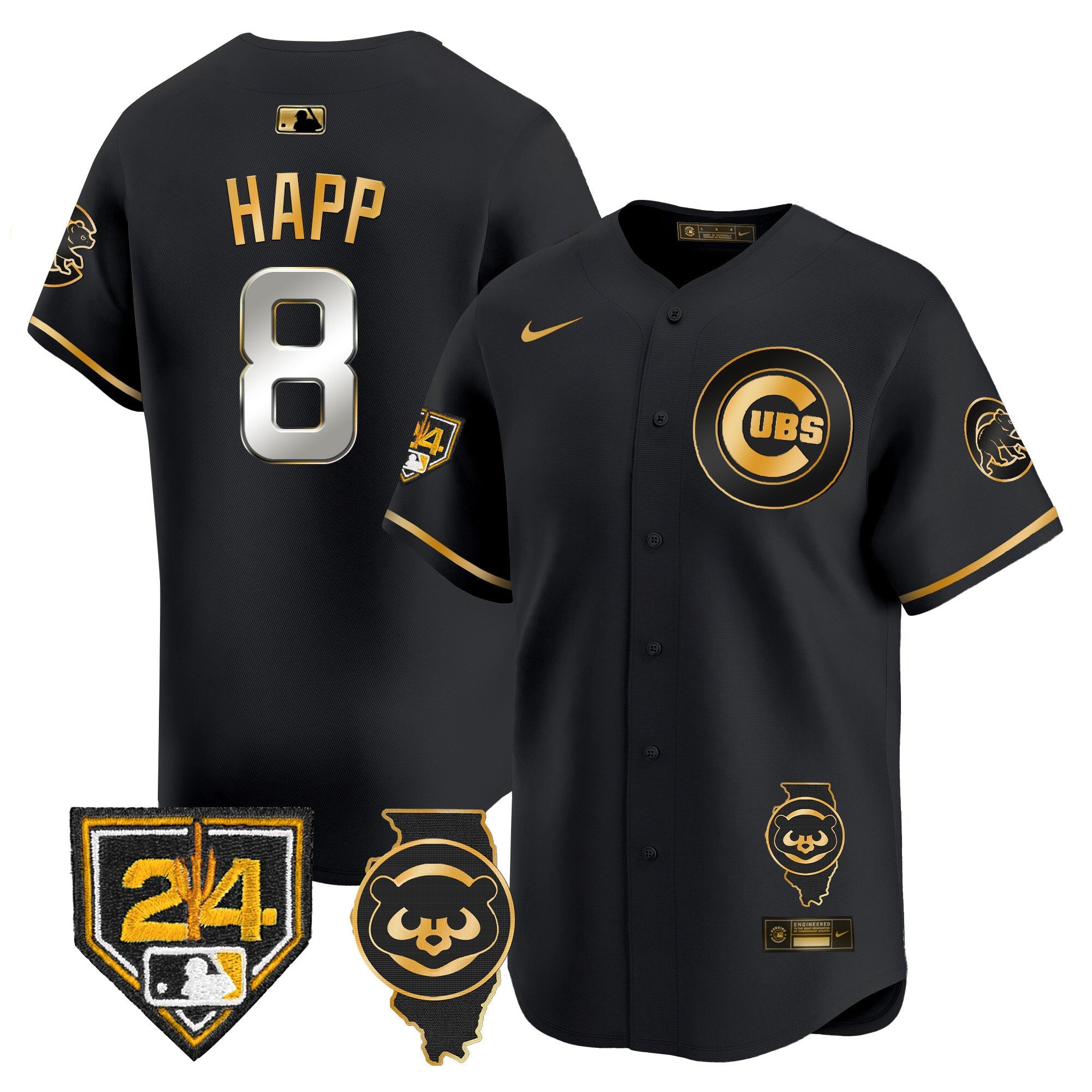 Men’s Chicago Spring Training & Illinois Patch Vapor Premier Limited Jersey