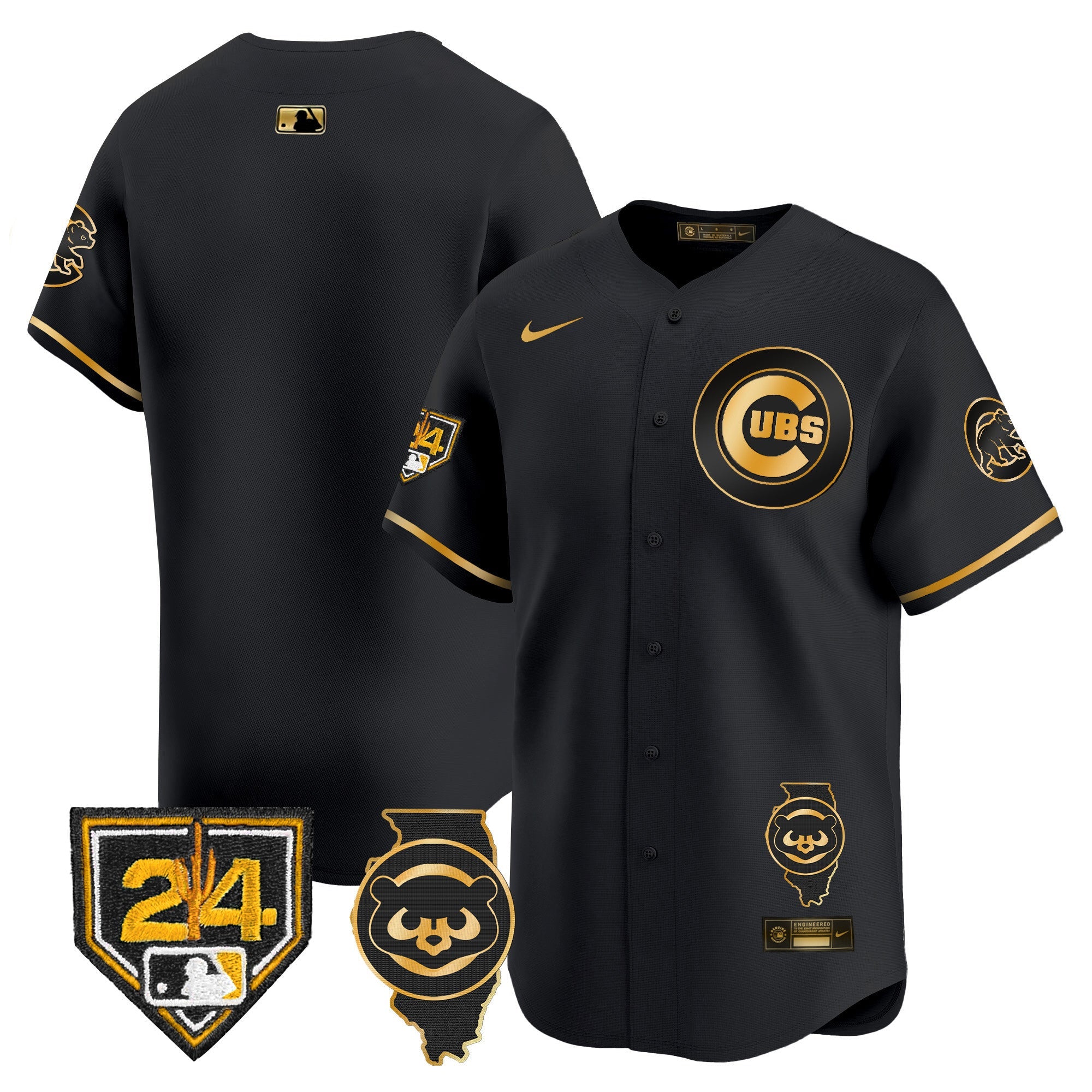 Men’s Chicago Spring Training & Illinois Patch Vapor Premier Limited Jersey