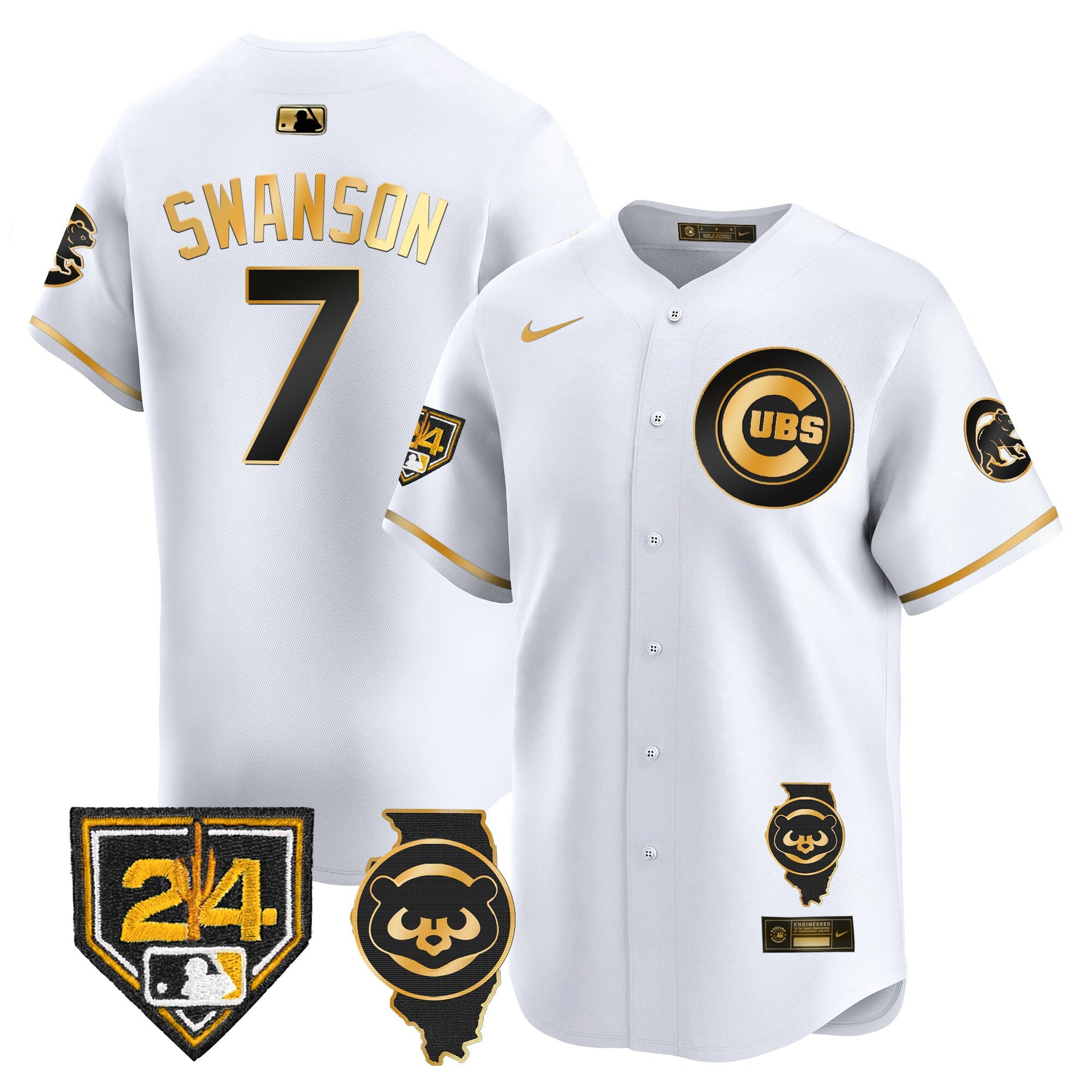 Men’s Chicago Spring Training & Illinois Patch Vapor Premier Limited Jersey
