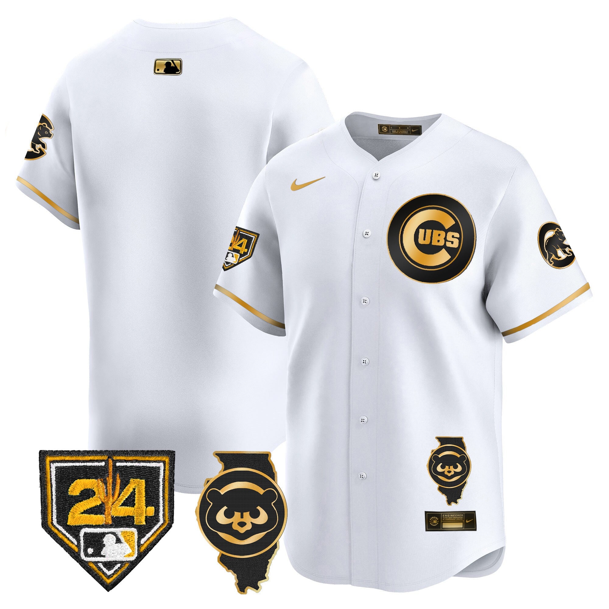 Men’s Chicago Spring Training & Illinois Patch Vapor Premier Limited Jersey