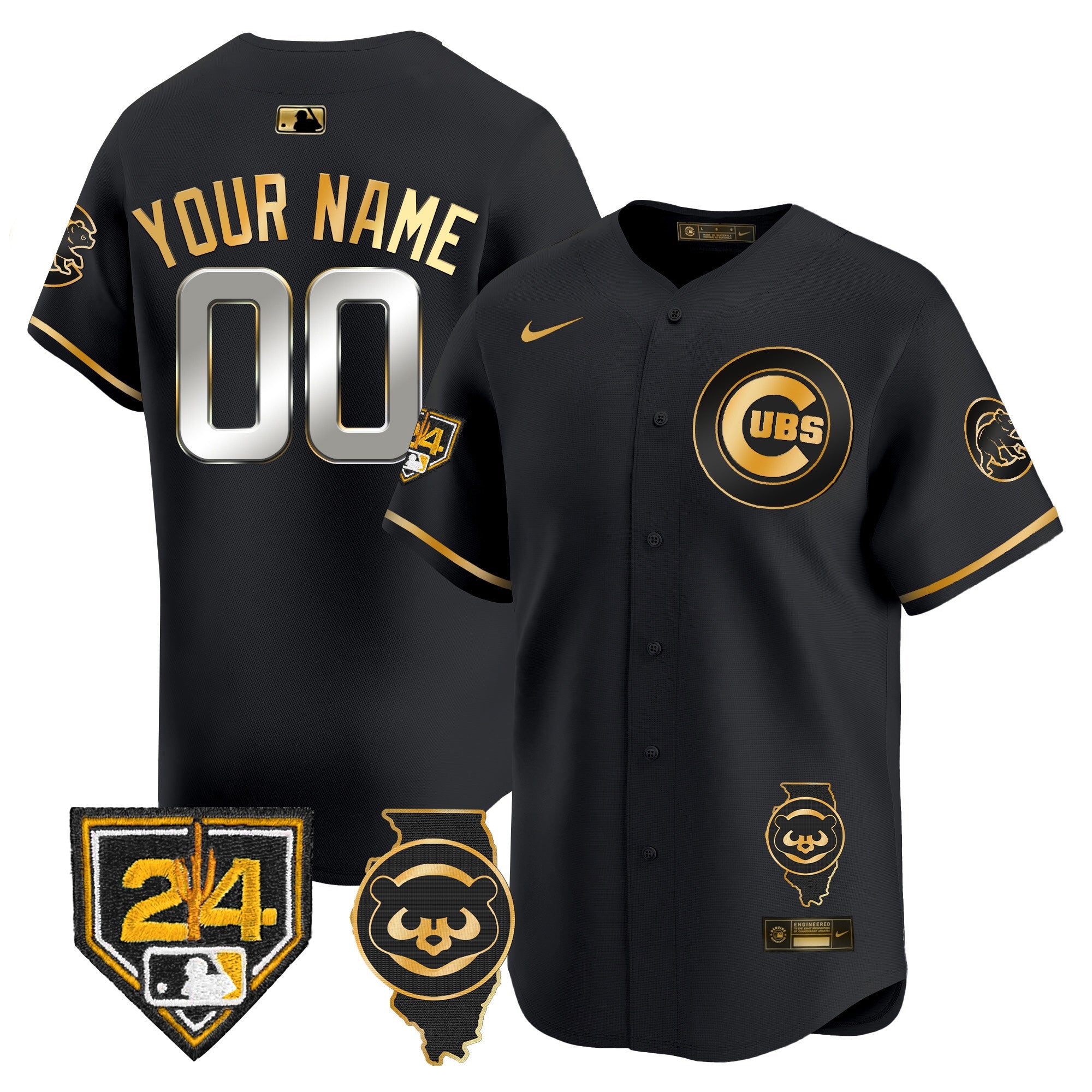 Chicago Spring Training & Illinois Patch Vapor Premier Limited Custom Jersey
