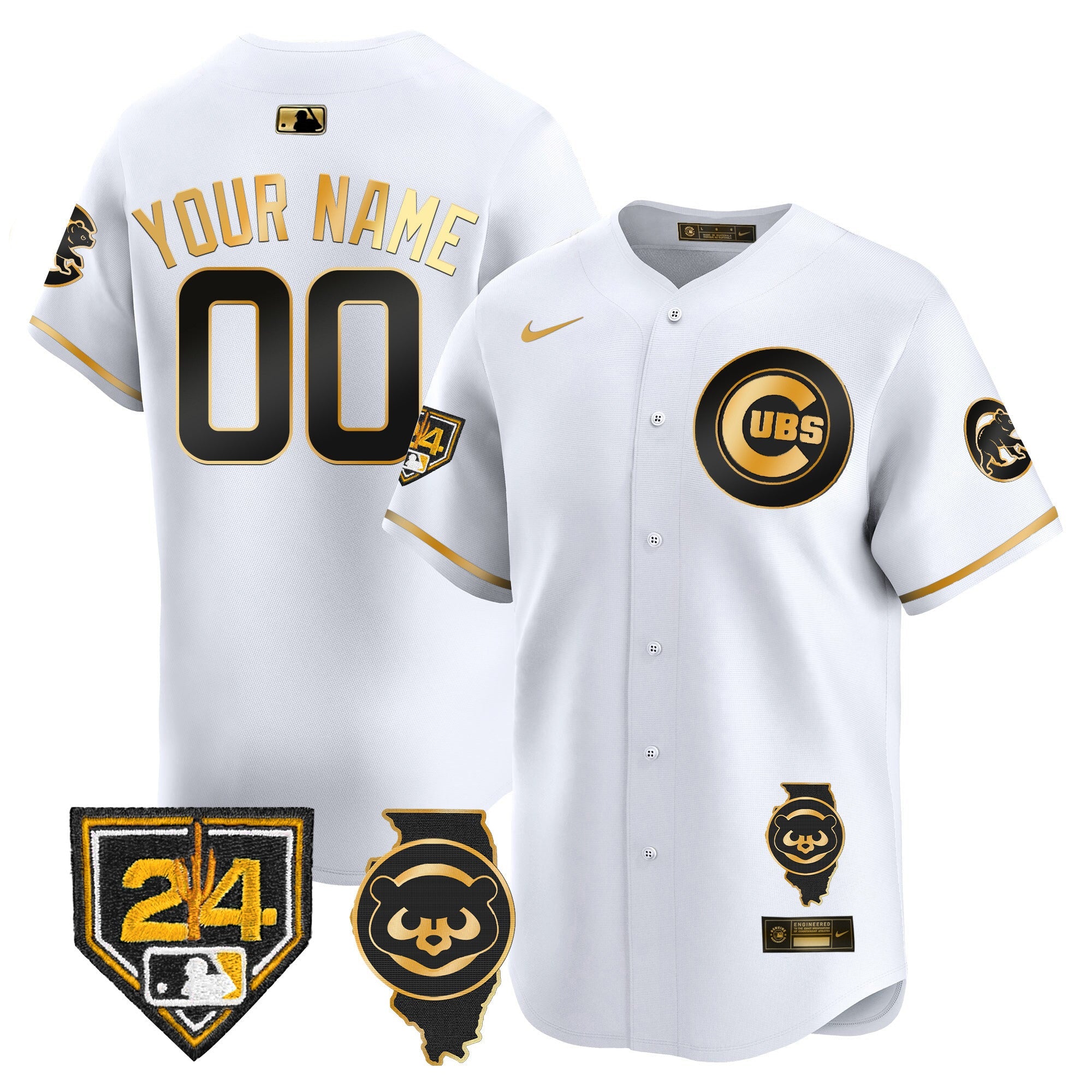 Chicago Spring Training & Illinois Patch Vapor Premier Limited Custom Jersey