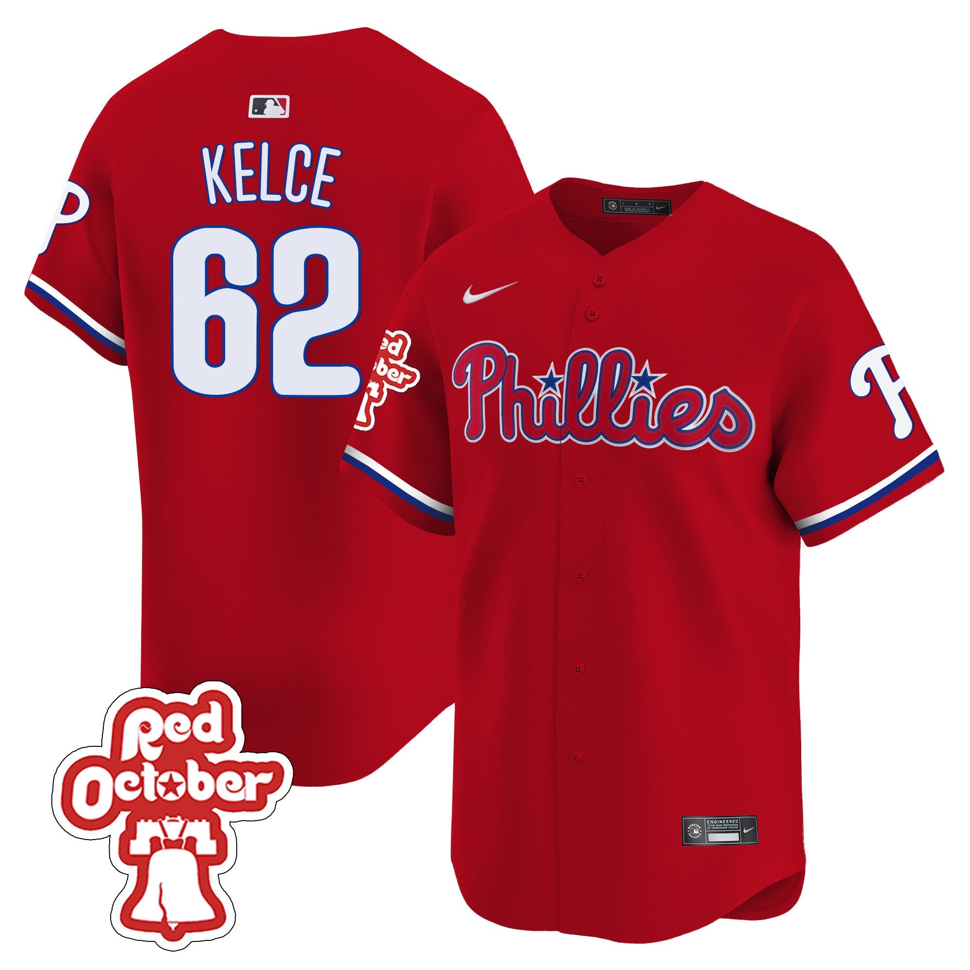 Men’s Red Octorber Patch Vapor Premier Limited Jersey