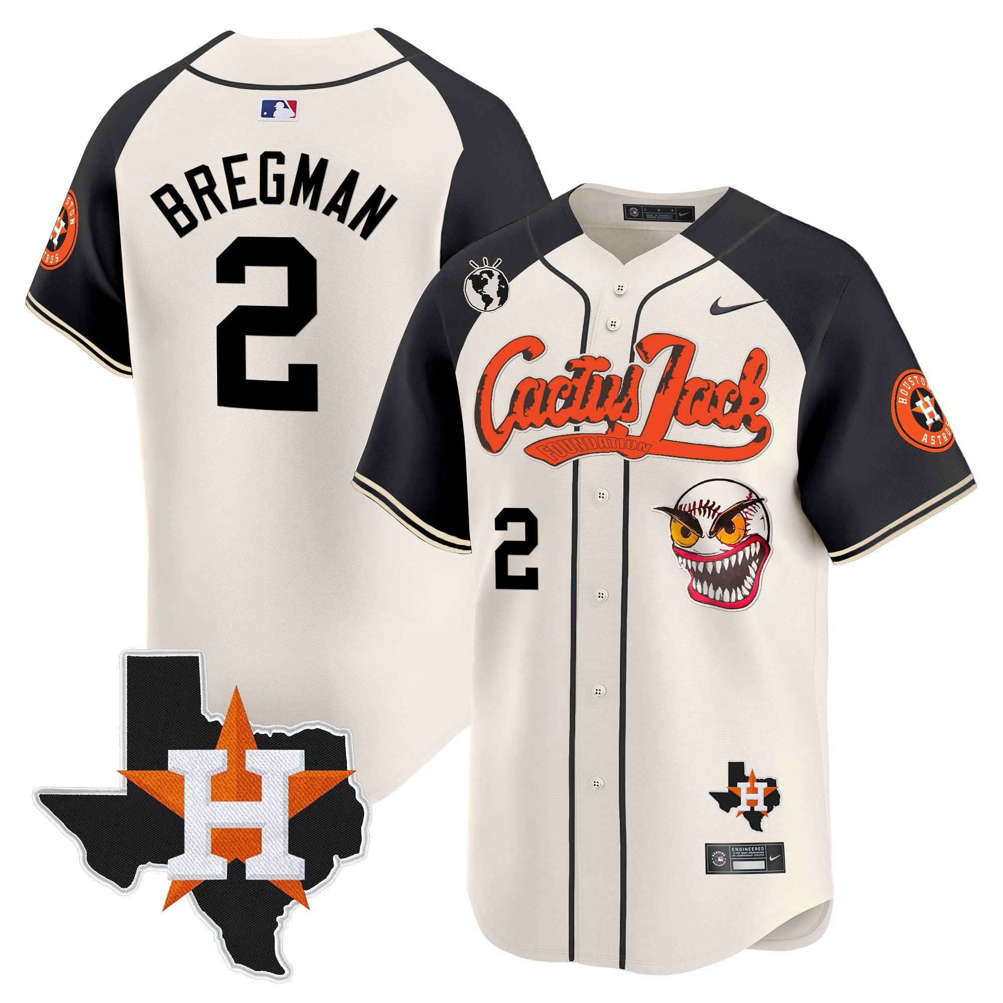 Men’s Houston Cactus Jack Patch Vapor Premier Limited Jersey V6 – Stitched