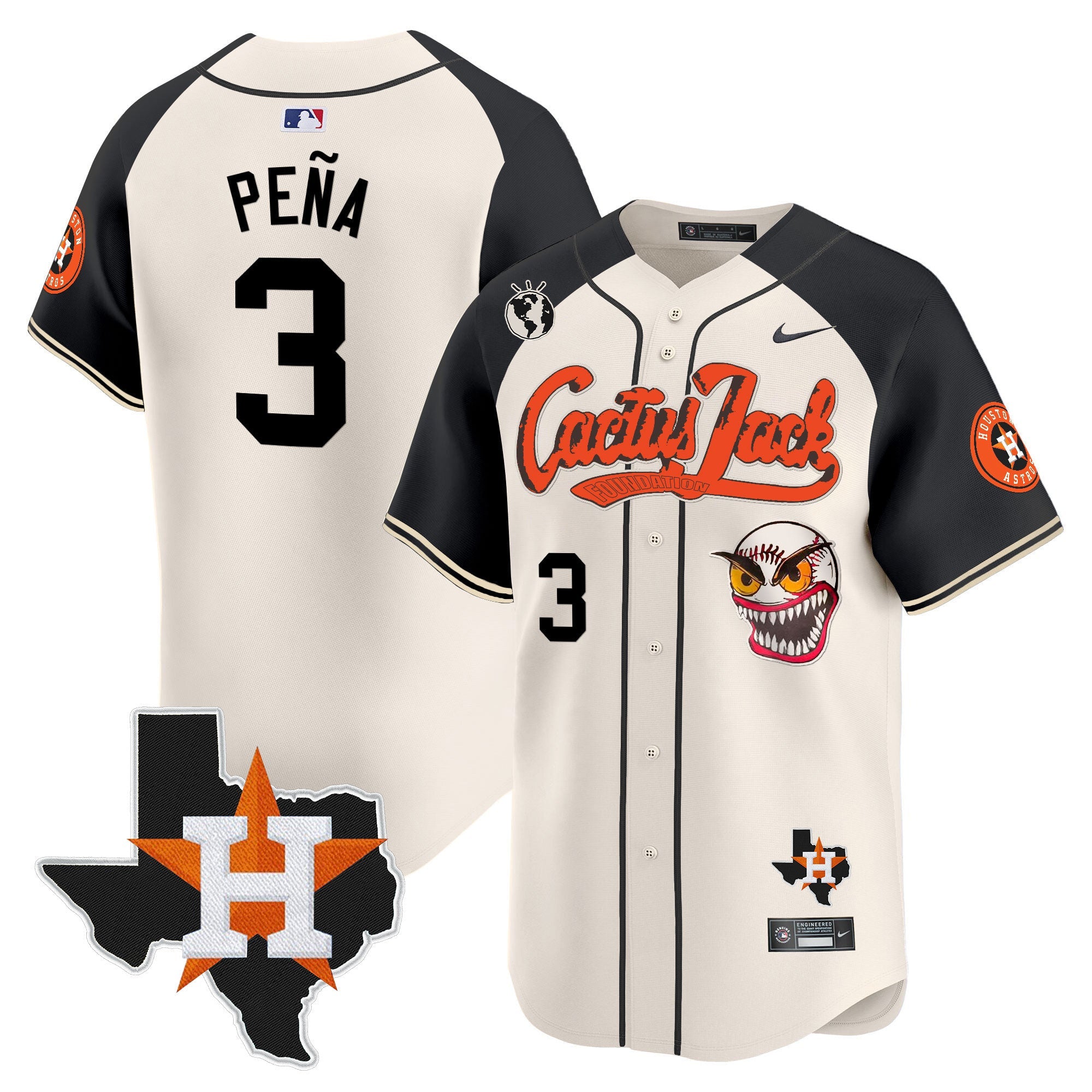 Men’s Houston Cactus Jack Patch Vapor Premier Limited Jersey V6 – Stitched