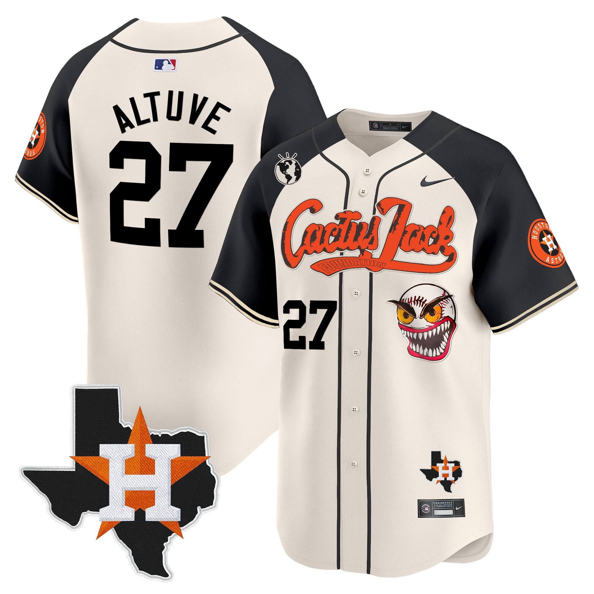 Men’s Houston Cactus Jack Patch Vapor Premier Limited Jersey V6 – Stitched