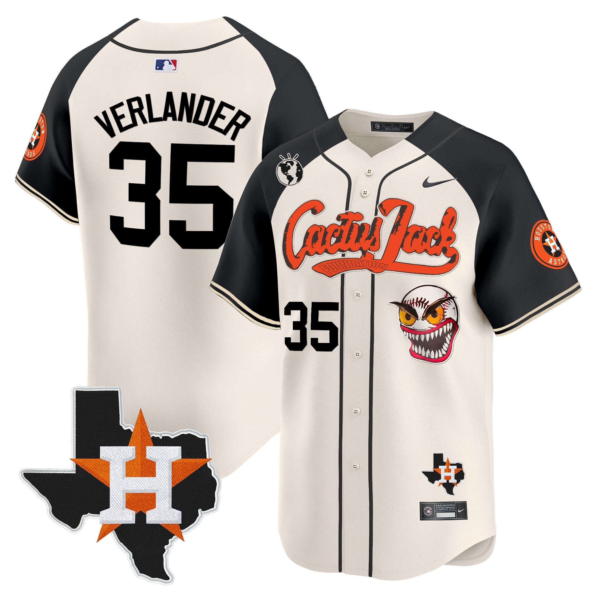 Men’s Houston Cactus Jack Patch Vapor Premier Limited Jersey V6 – Stitched