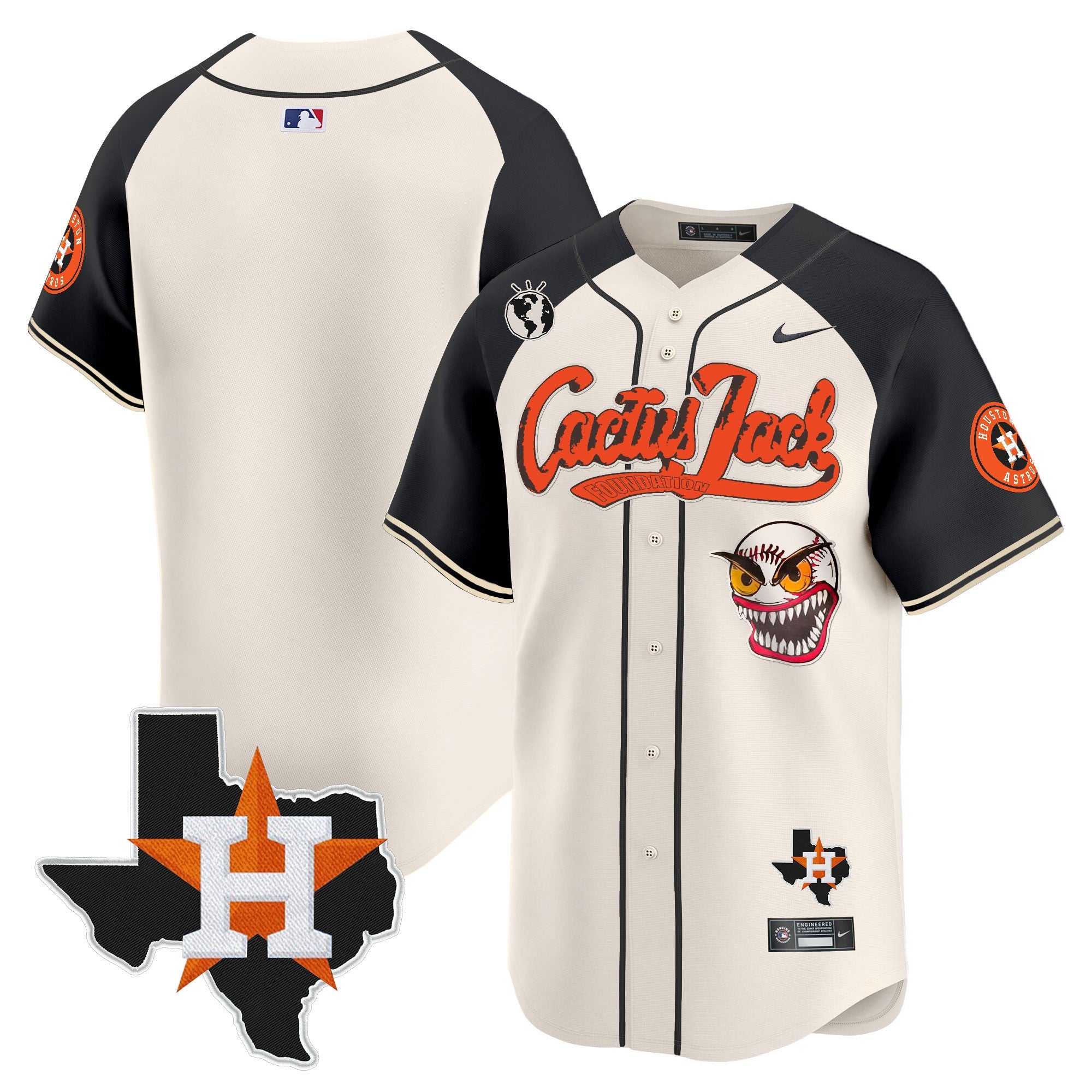 Men’s Houston Cactus Jack Patch Vapor Premier Limited Jersey V6 – Stitched