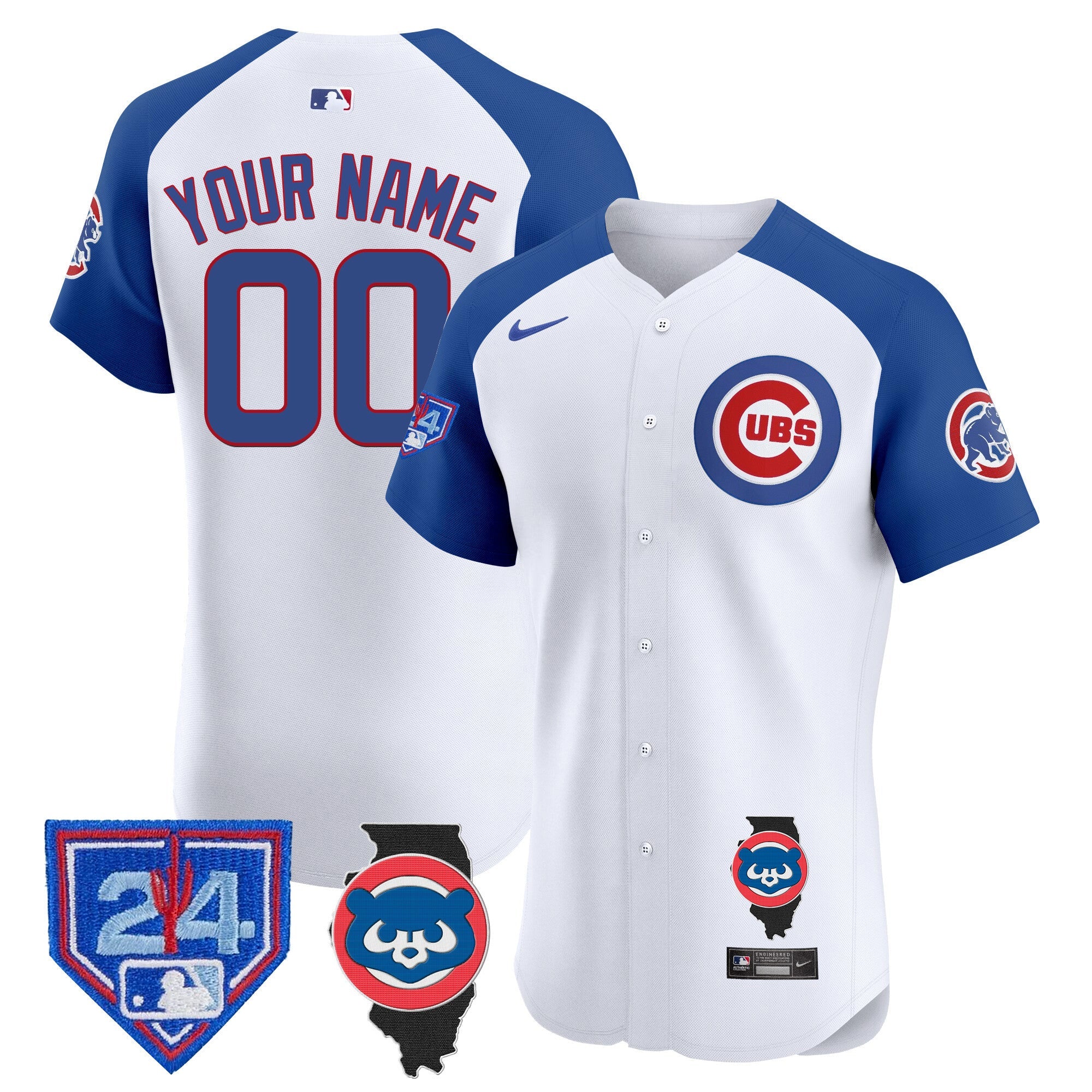 Chicago Spring Training & Illinois Patch Vapor Premier Elite Custom Jersey