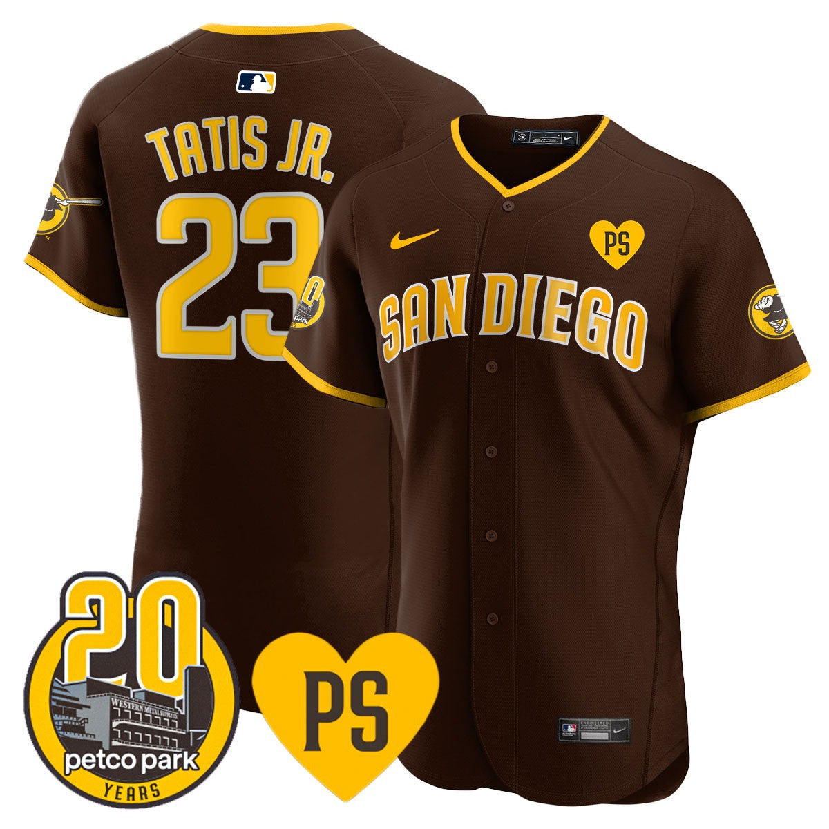Men’s “For Peter” & Petco Park 20th Patch Vapor Premier Elite Jersey