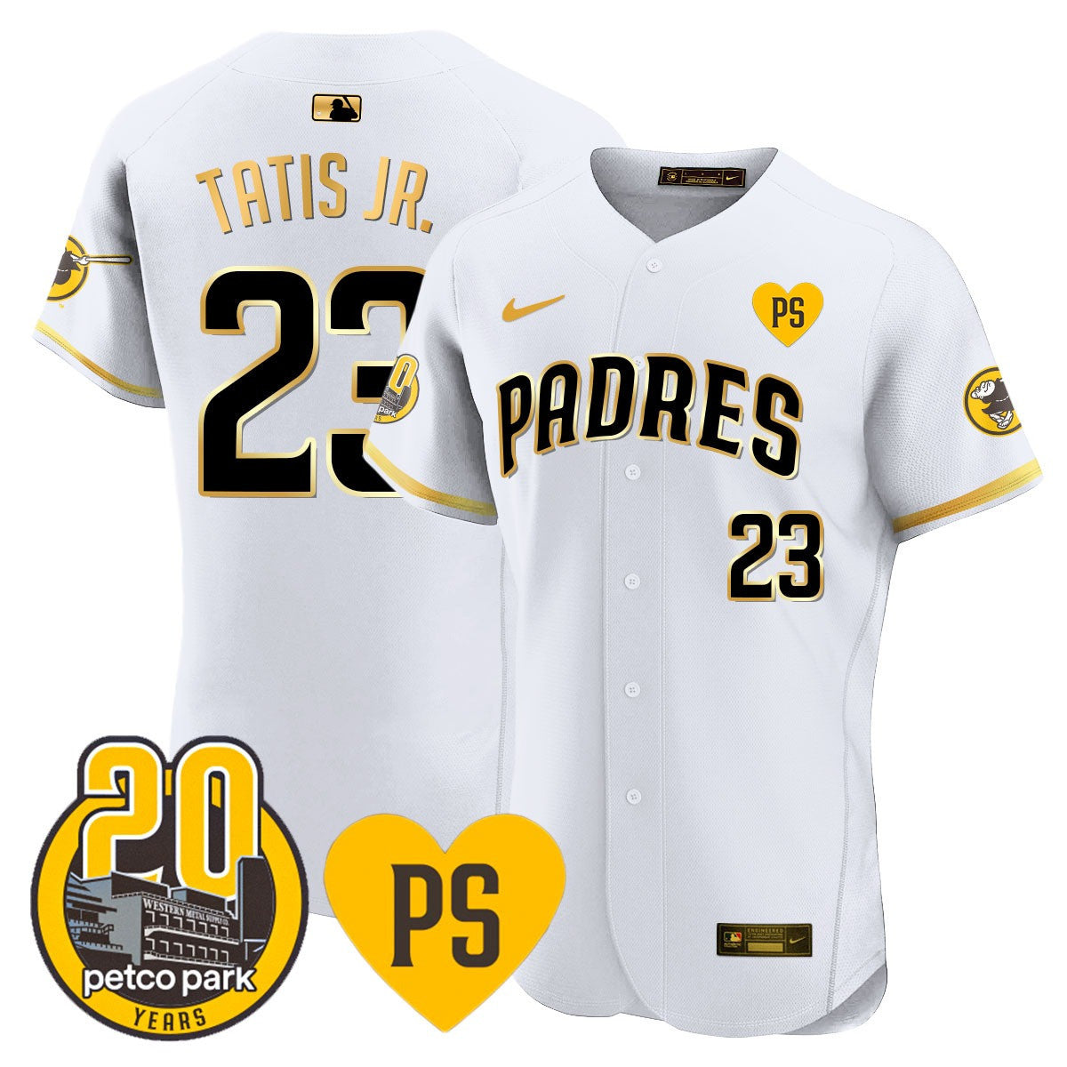 Men’s “For Peter” & Petco Park 20th Patch Vapor Premier Elite Jersey