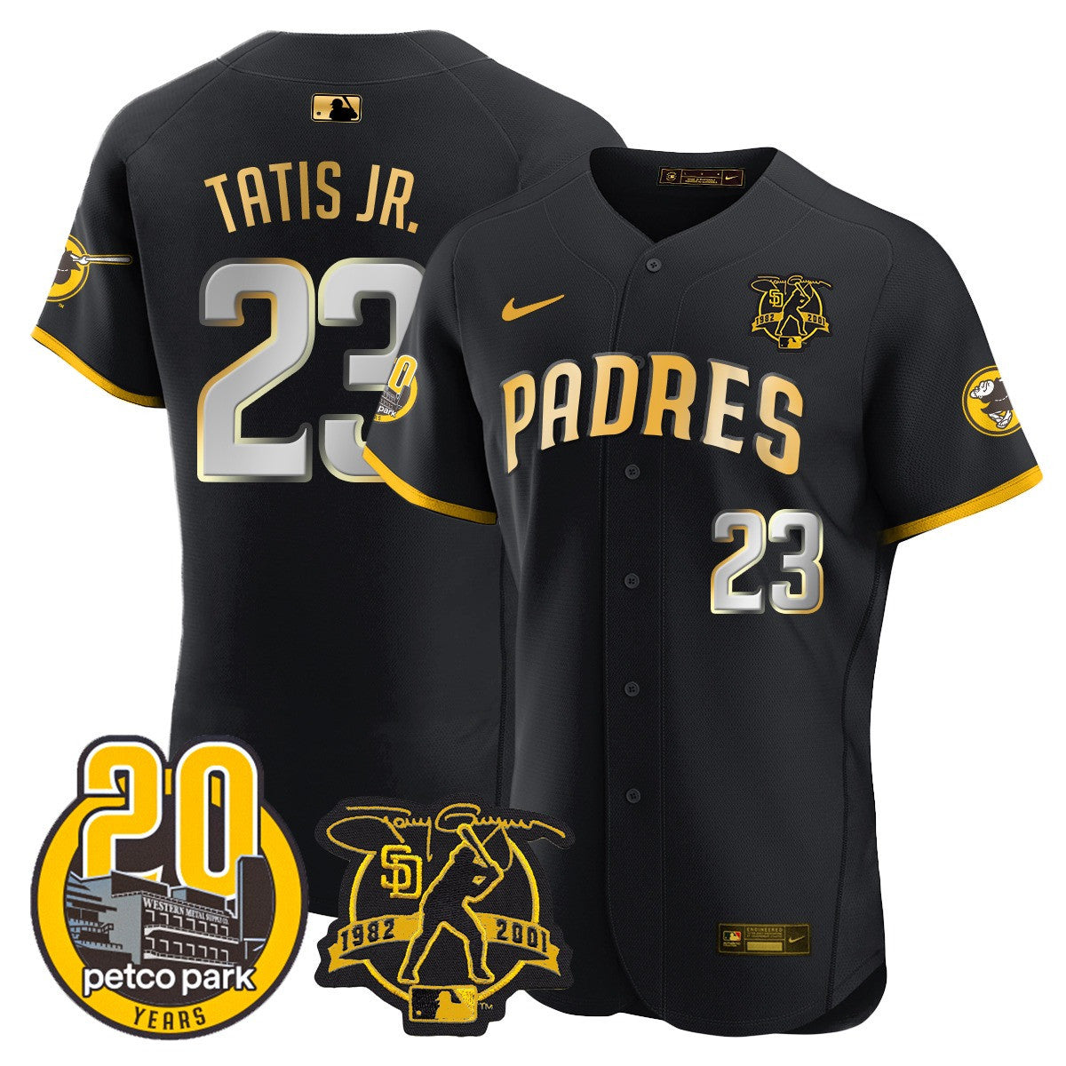Men’s Tony Gwynn & Petco Park 20th Patch Vapor Premier Elite Jersey