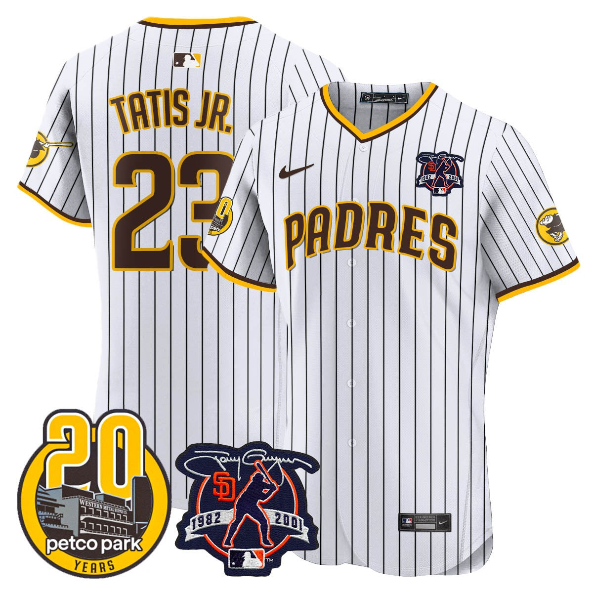 Men’s Tony Gwynn & Petco Park 20th Patch Vapor Premier Elite Jersey