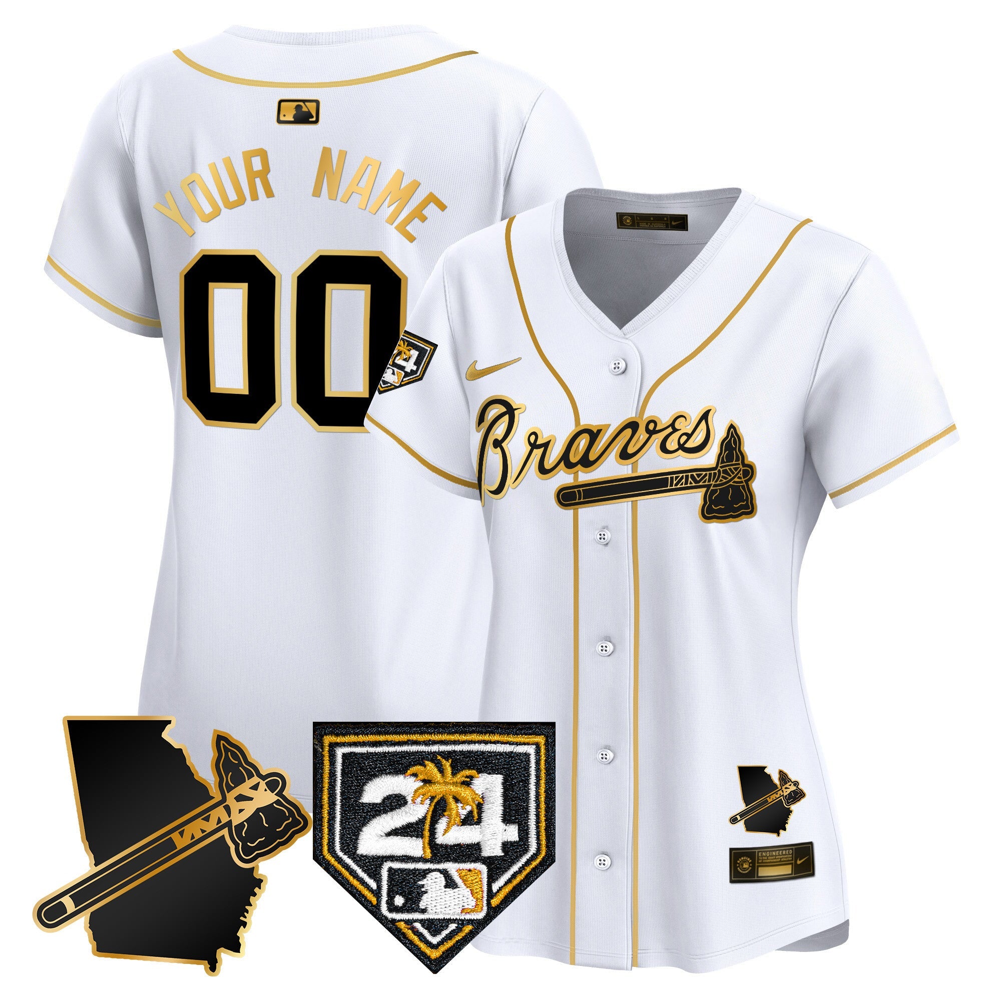 Atlanta 2024 Spring Training & Georgia Patch Vapor Premier Elite Custom Jersey