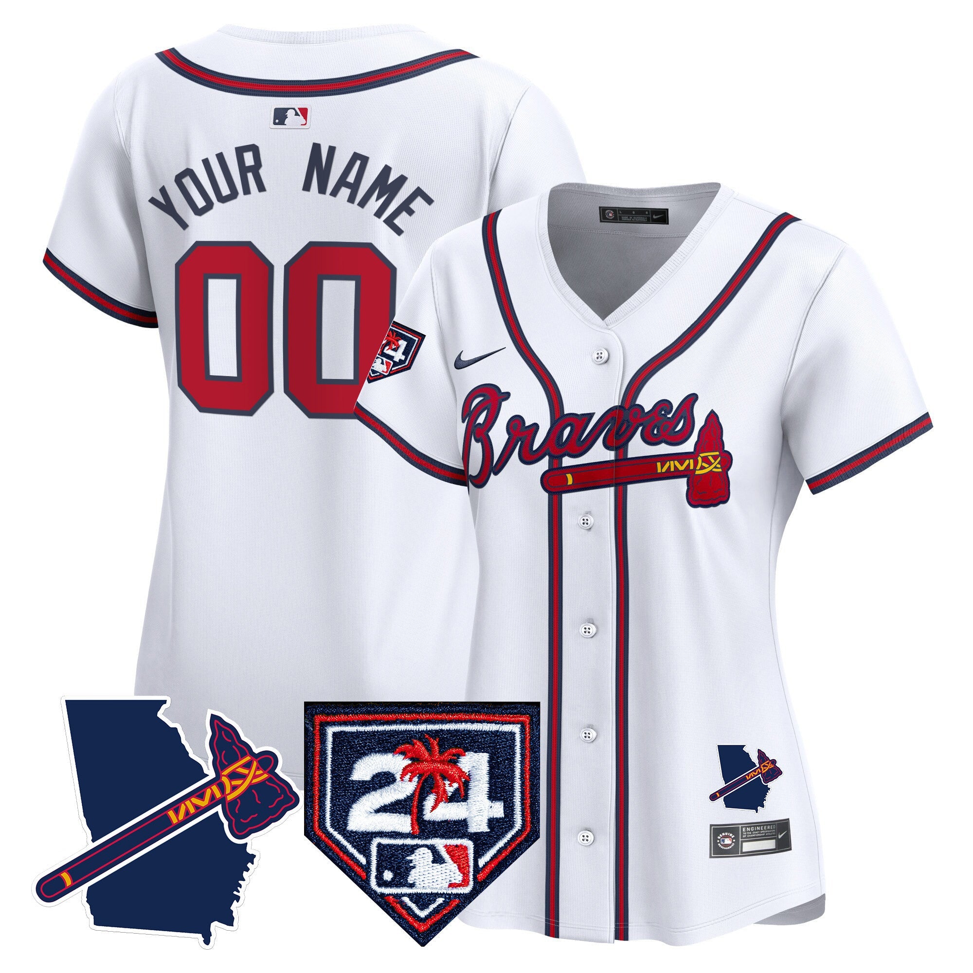 Atlanta 2024 Spring Training & Georgia Patch Vapor Premier Elite Custom Jersey