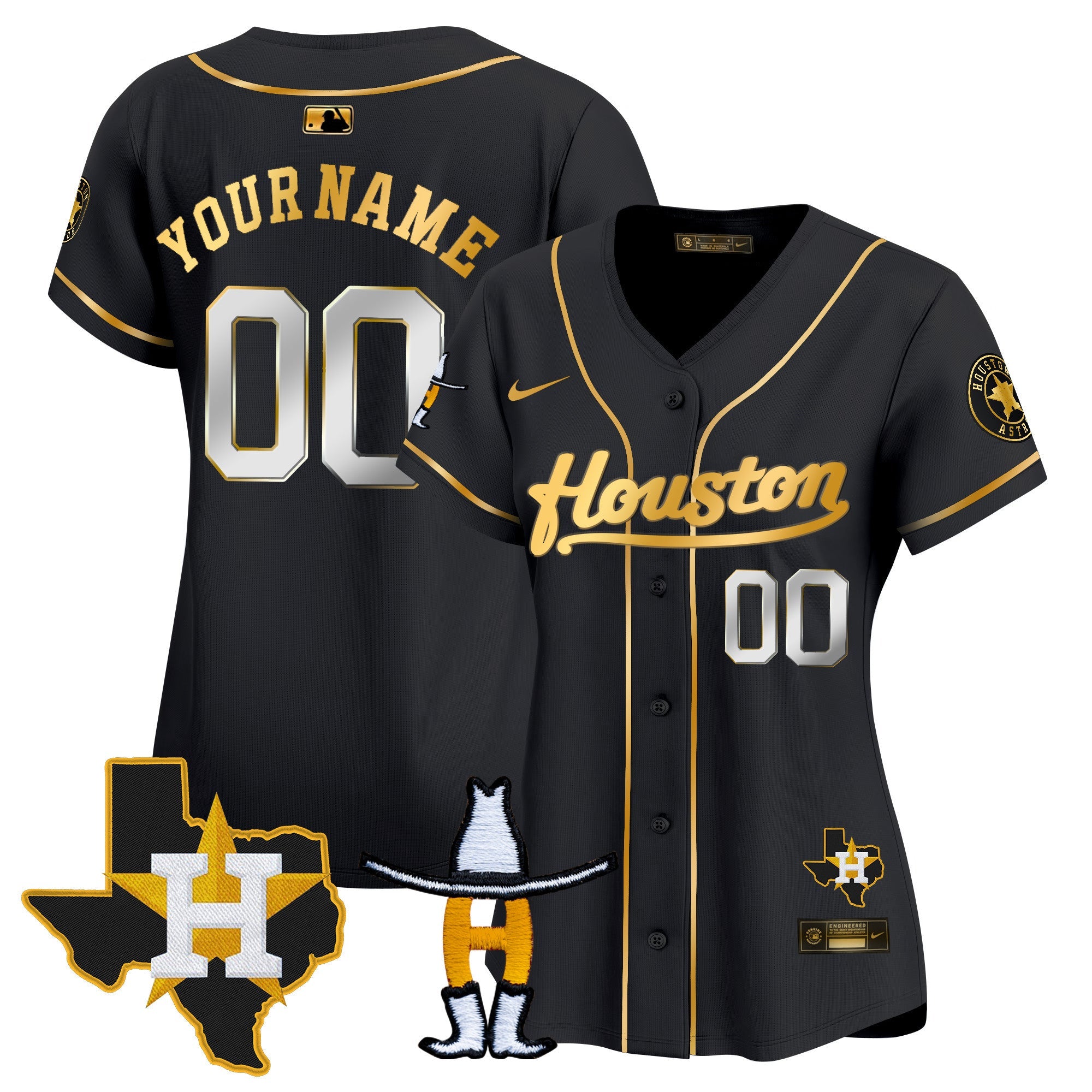 Houston Houston Rodeo Patch Vapor Premier Elite Custom Jersey