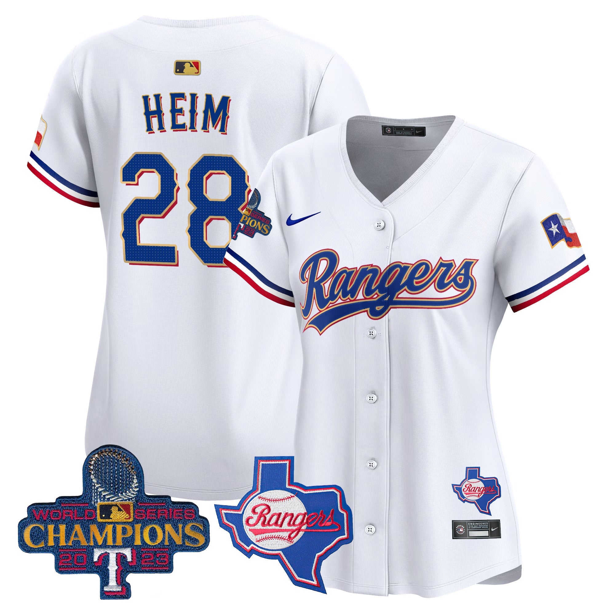 Women’s Texas 2023 World Series Champions Gold Trim Vapor Premier Limited Jersey V2