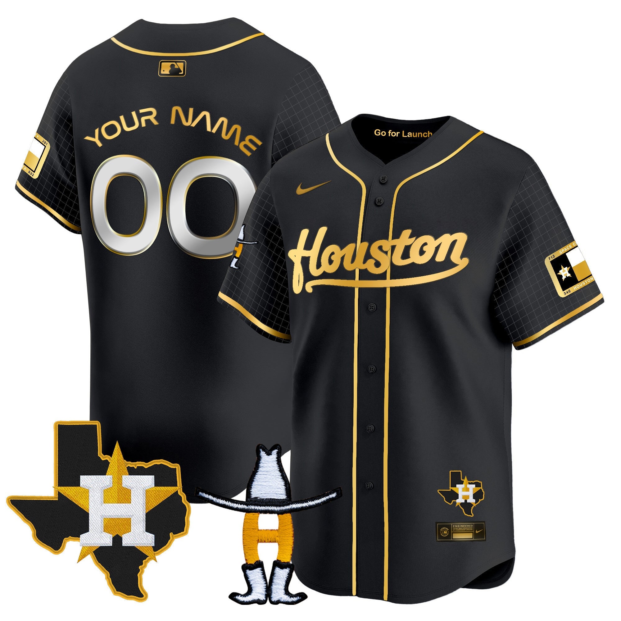 Space City Houston Rodeo Patch Vapor Premier Limited Jersey