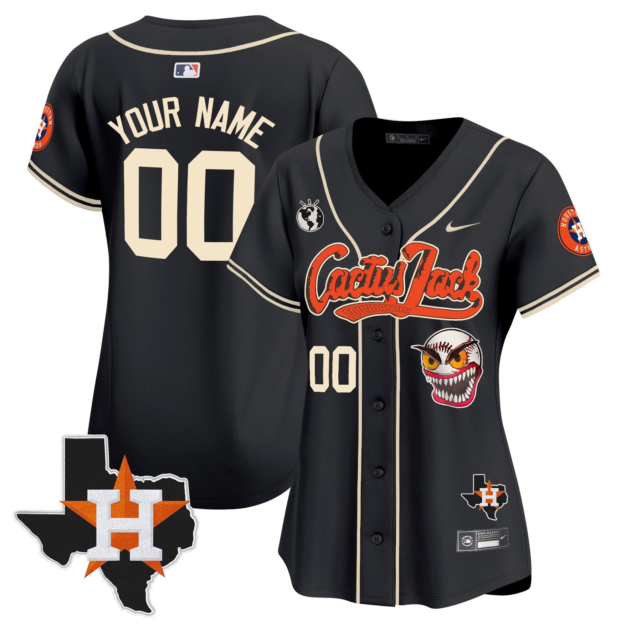 Houston Cactus Jack Patch Vapor Premier Limited Custom Jersey V6 – Stitched