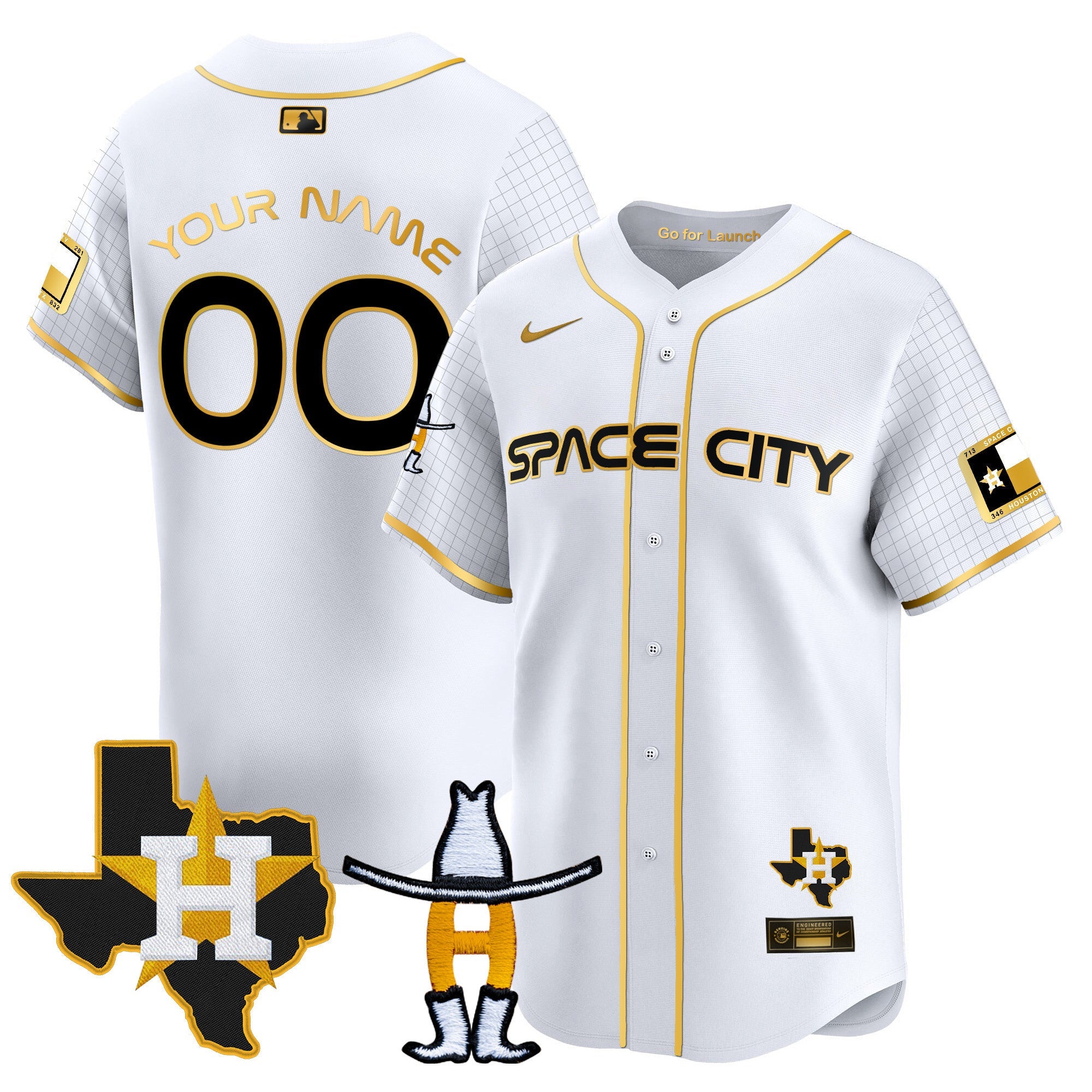Houston Space City Texas Patch Vapor Premier Limited Custom Jersey