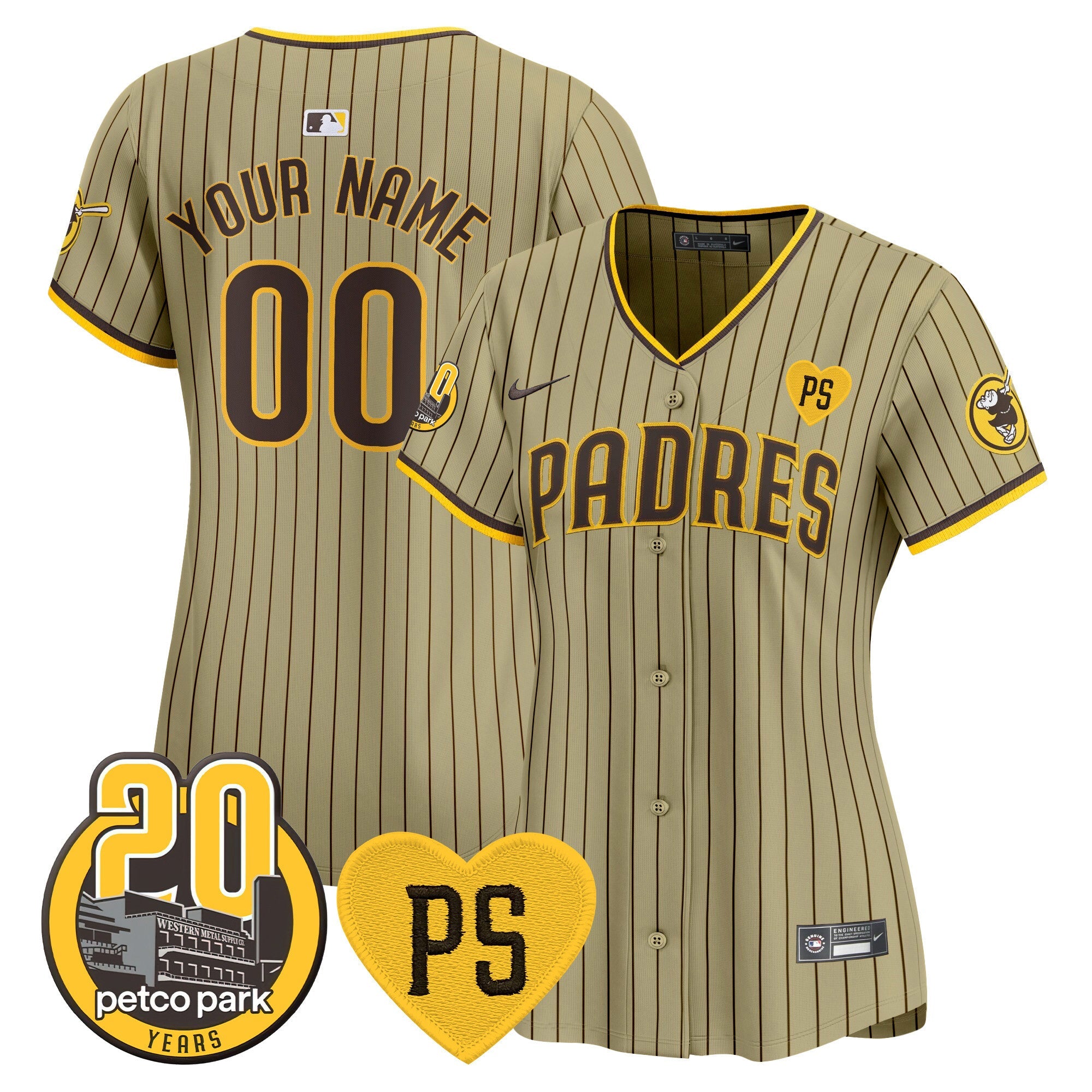 “For Peter” & Petco Park 20th Patch Vapor Premier Limited Custom Jersey