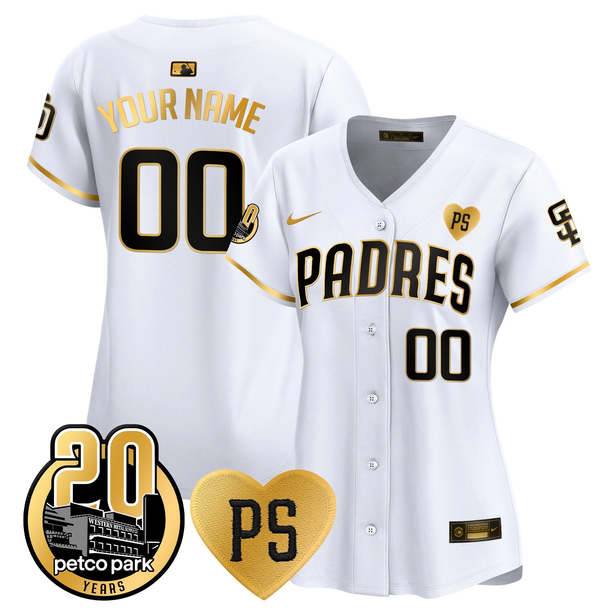 “For Peter” & Petco Park 20th Patch Vapor Premier Limited Custom Jersey