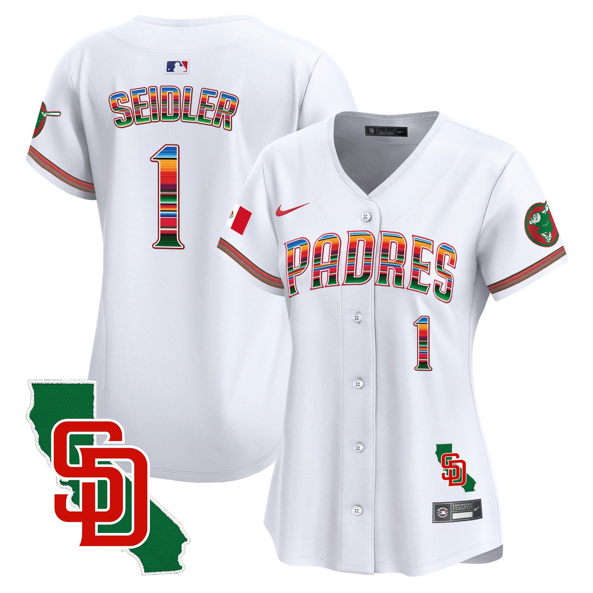 Women’s Mexico California Patch Vapor Premier Limited Jersey