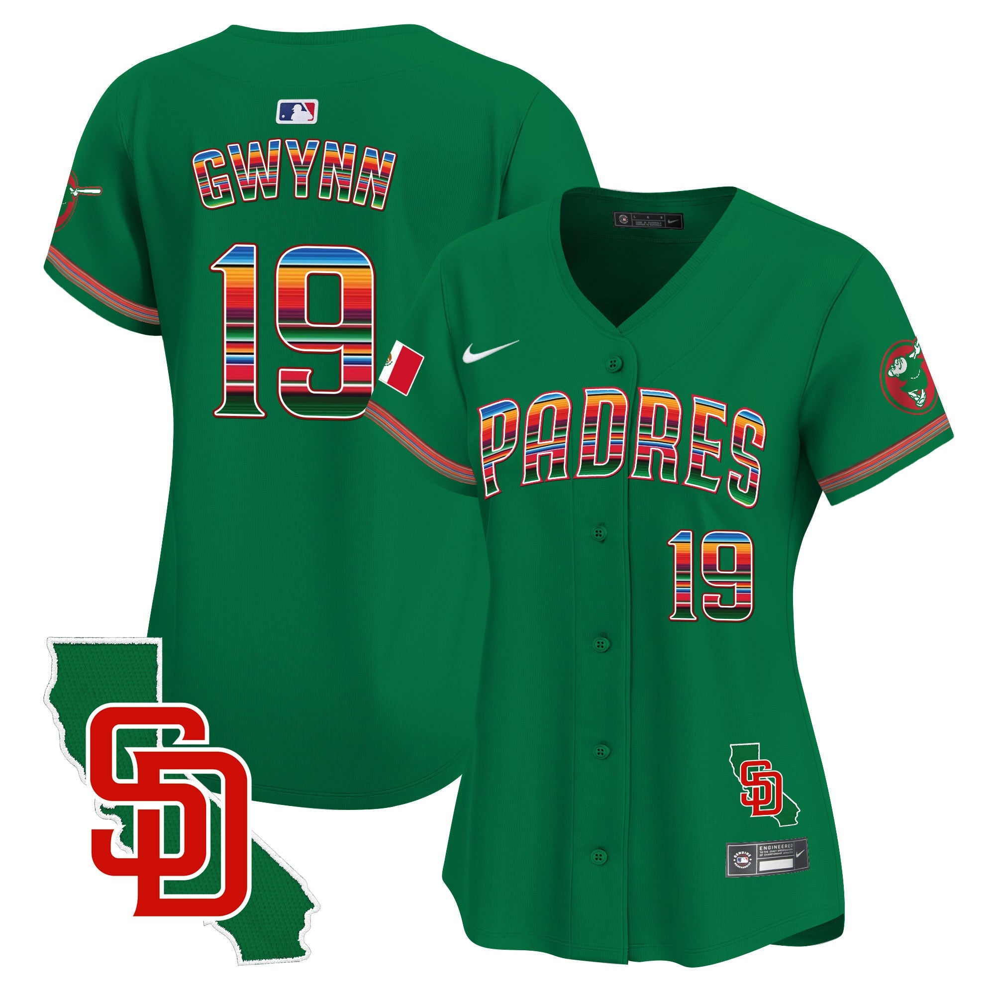 Women’s Mexico California Patch Vapor Premier Limited Jersey