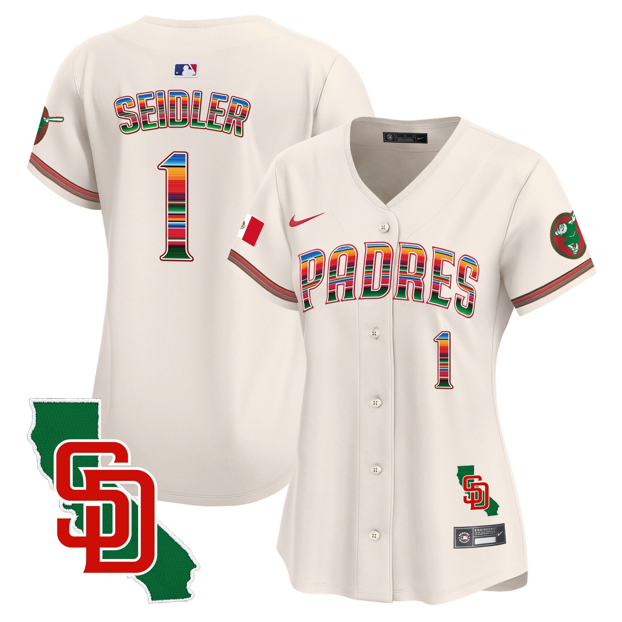 Women’s Mexico California Patch Vapor Premier Limited Jersey